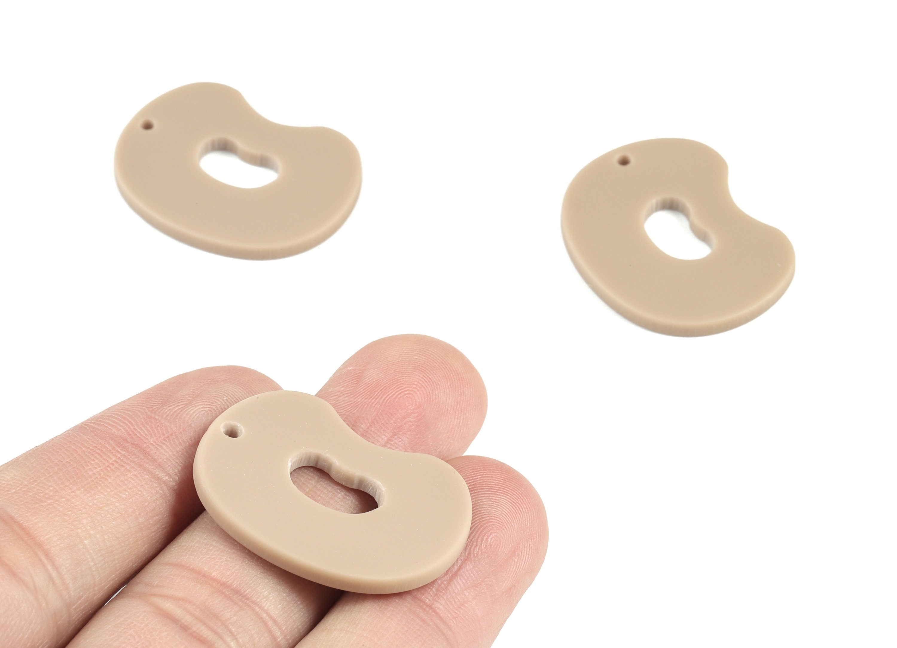 Acrylic Brown Oval Earring Charms - Acrylic Mini Oval Earrings - Jewelry Supplies - Color Code:A498 - 29.59x22.46x1.55mm - AC2129-A498 - DOMEDBAZAAR