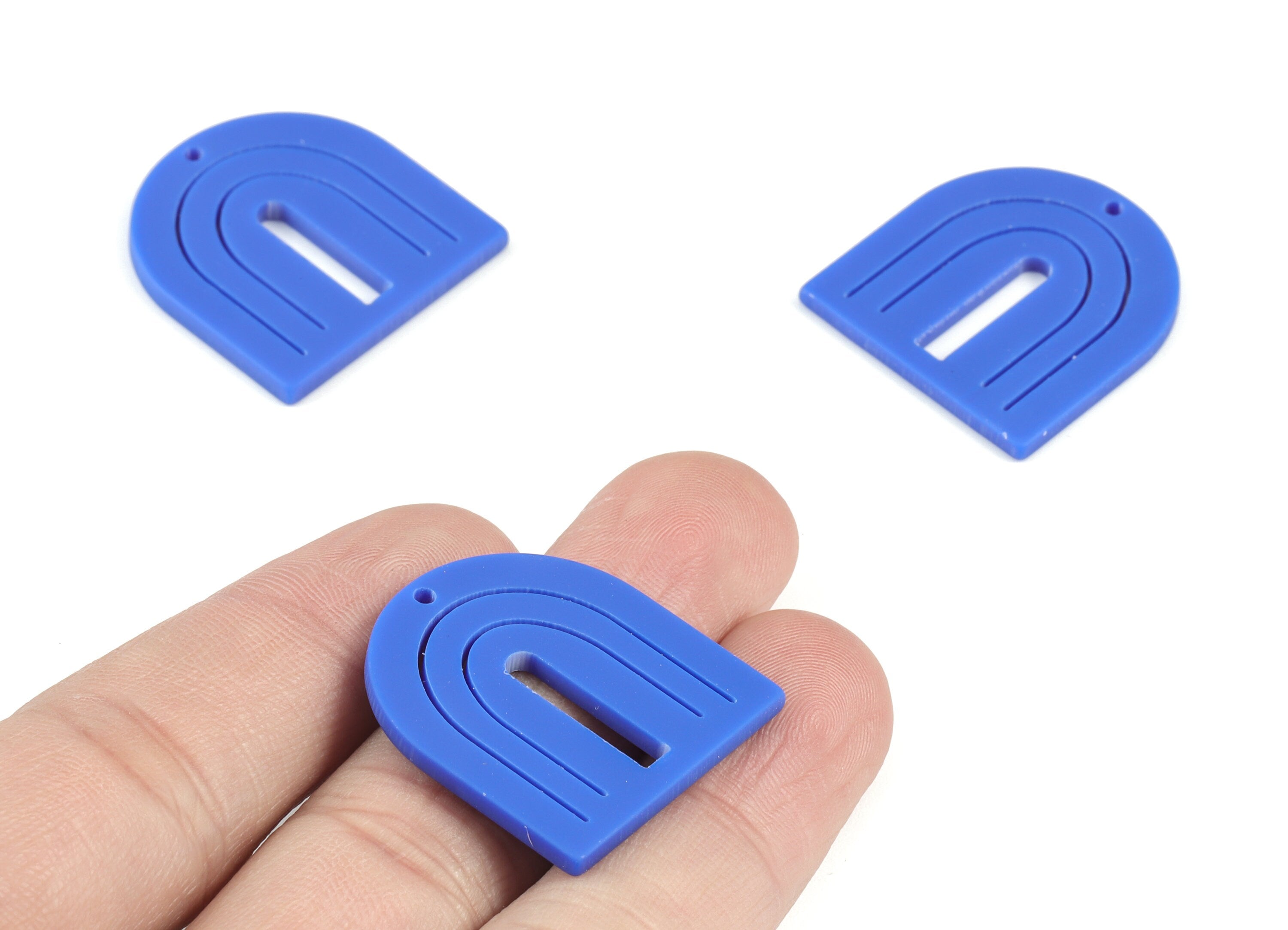 Acrylic Rainbow Earring Charms - Acrylic Blue Domed Earrings - Jewelry Supplies - Color Code:A522 - 27.52x26.09x2.1mm - AC2130-A522 - DOMEDBAZAAR