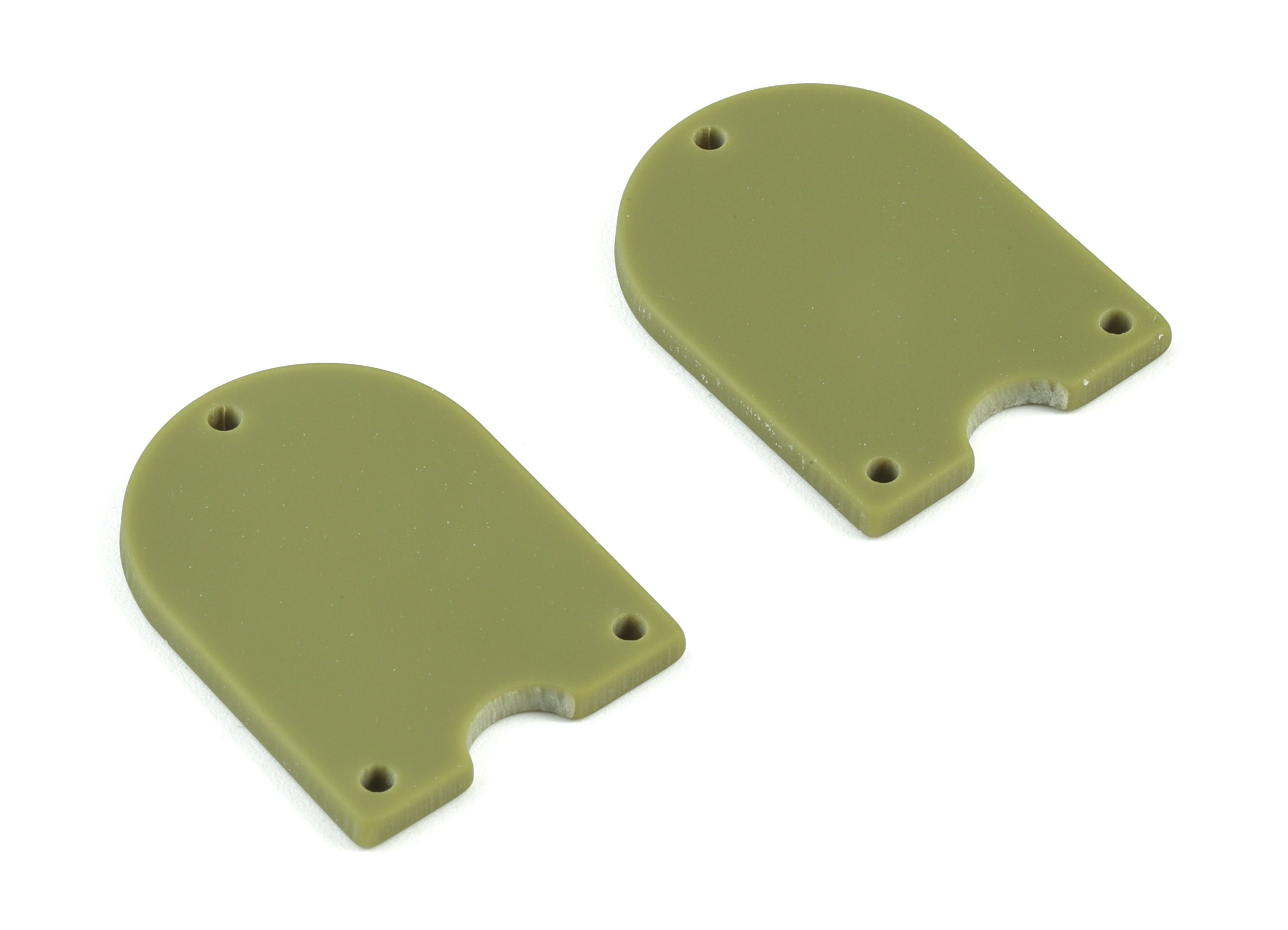 Acrylic Domed Earring Connector - 3 Holes - Acrylic Green Domed Charms - Jewelry Supplies - Color Code:A476 - 29.8x21.99x2mm - AC2104-A476 - DOMEDBAZAAR