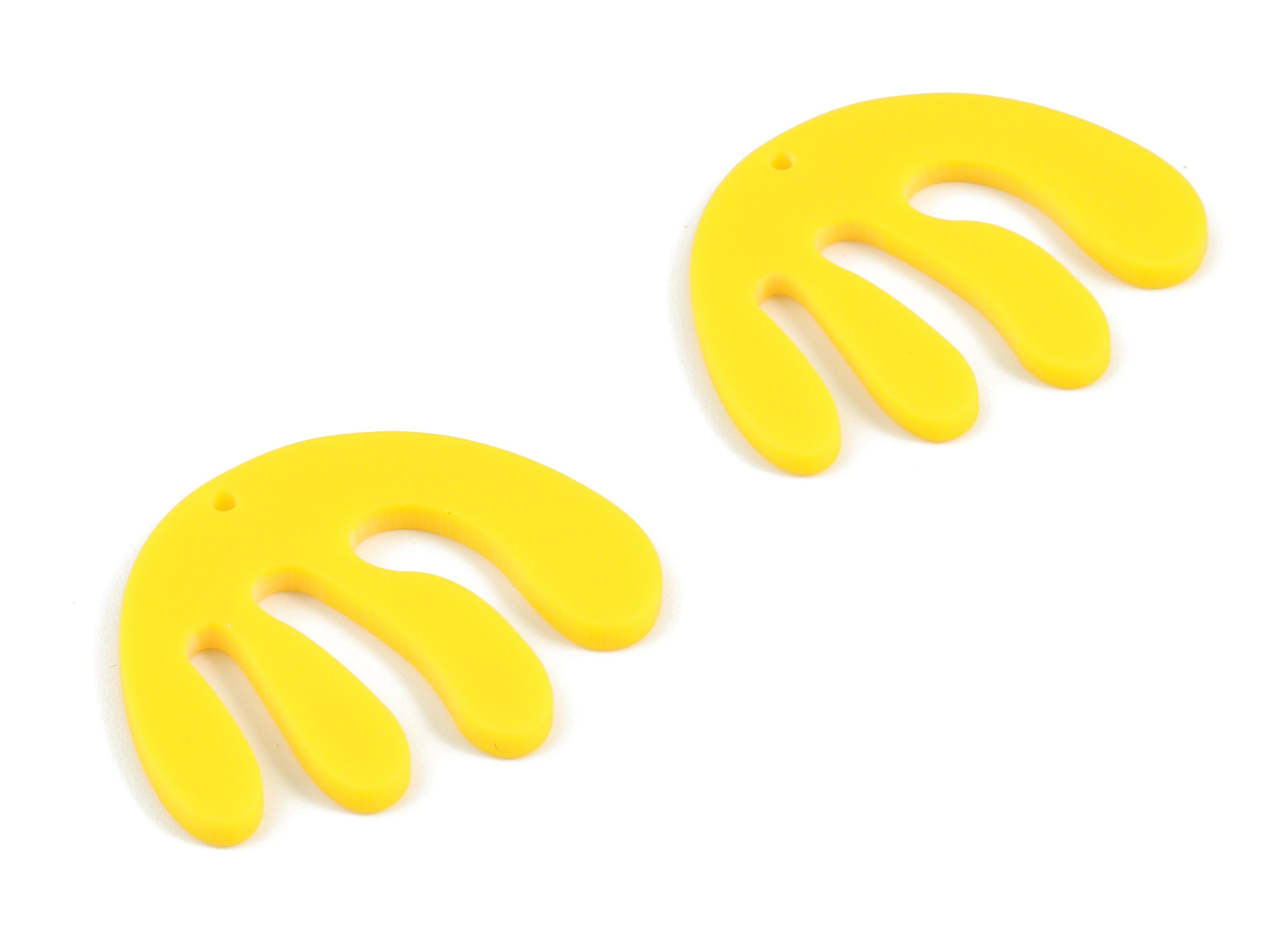 Acrylic Yellow Jellyfish Earring Charms - Acrylic Jellyfish Pendant - Jewelry Supplies - Color Code:A499 - 29.53x36.25x2.07mm - AC2111-A499 - DOMEDBAZAAR