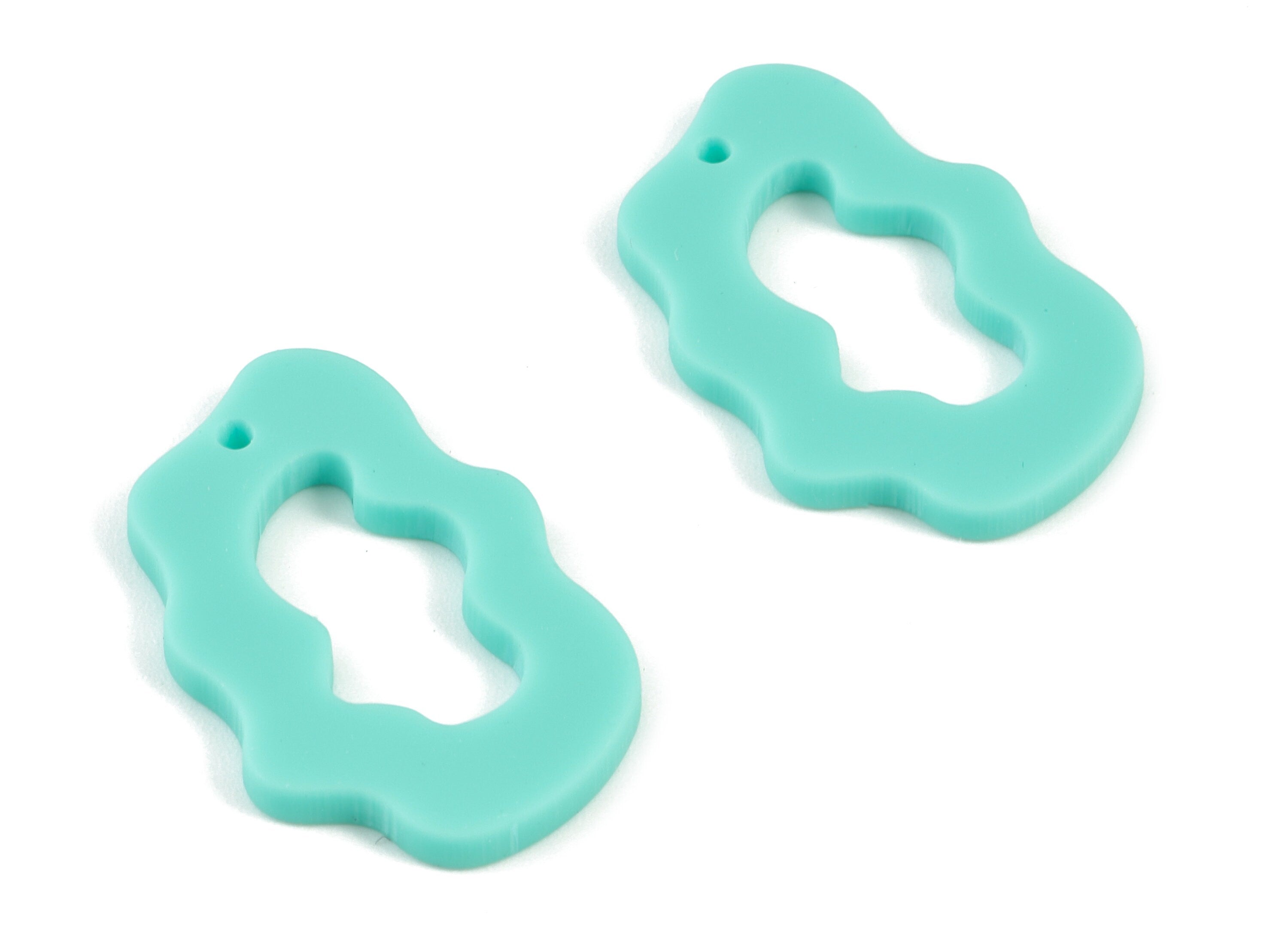 Acrylic Green Cloud Earring Charms - Cloud Pendant - Earring Findings - Jewelry Supplies - Color Code:A467 - 29.46x18.66x2mm - AC2116-A467 - DOMEDBAZAAR