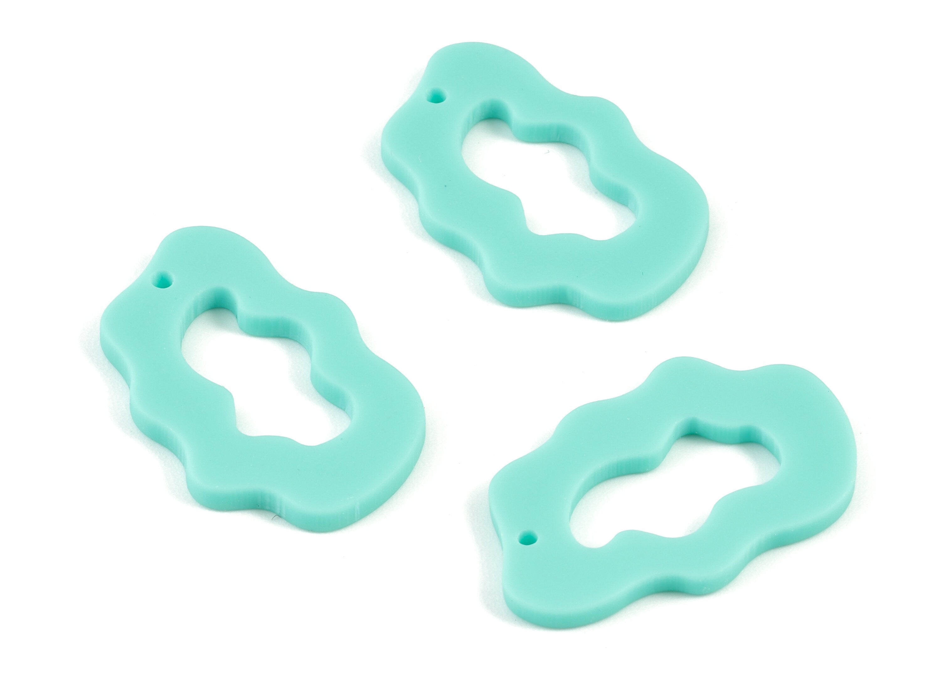 Acrylic Green Cloud Earring Charms - Cloud Pendant - Earring Findings - Jewelry Supplies - Color Code:A467 - 29.46x18.66x2mm - AC2116-A467 - DOMEDBAZAAR