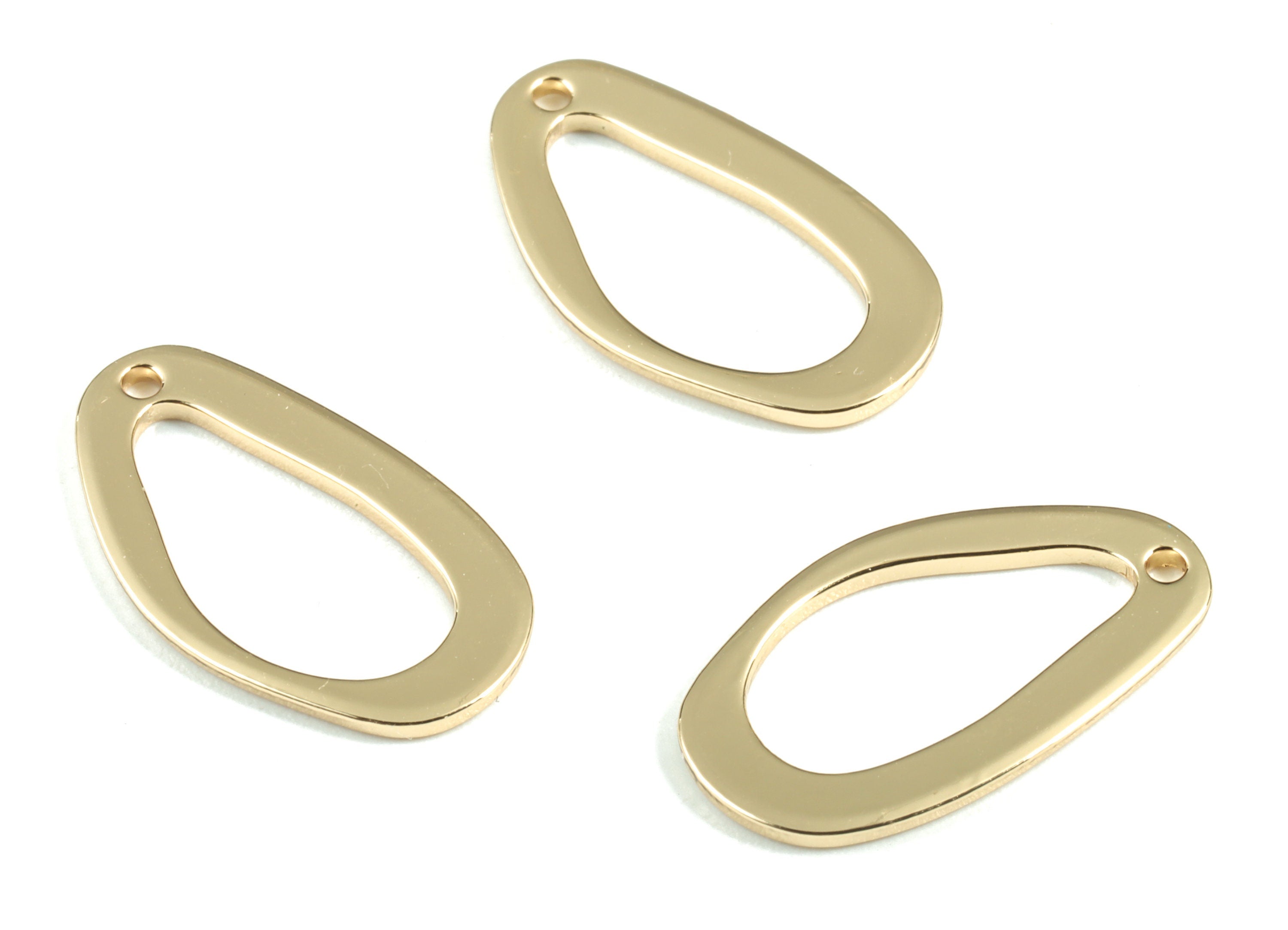 Gold Irregular Charms - KC Gold Tone Plated Brass Irregular Oval Brass Pendants - Jewelry Supplies - 19.46x11.25x1.25mm - PP1966KCG - DOMEDBAZAAR