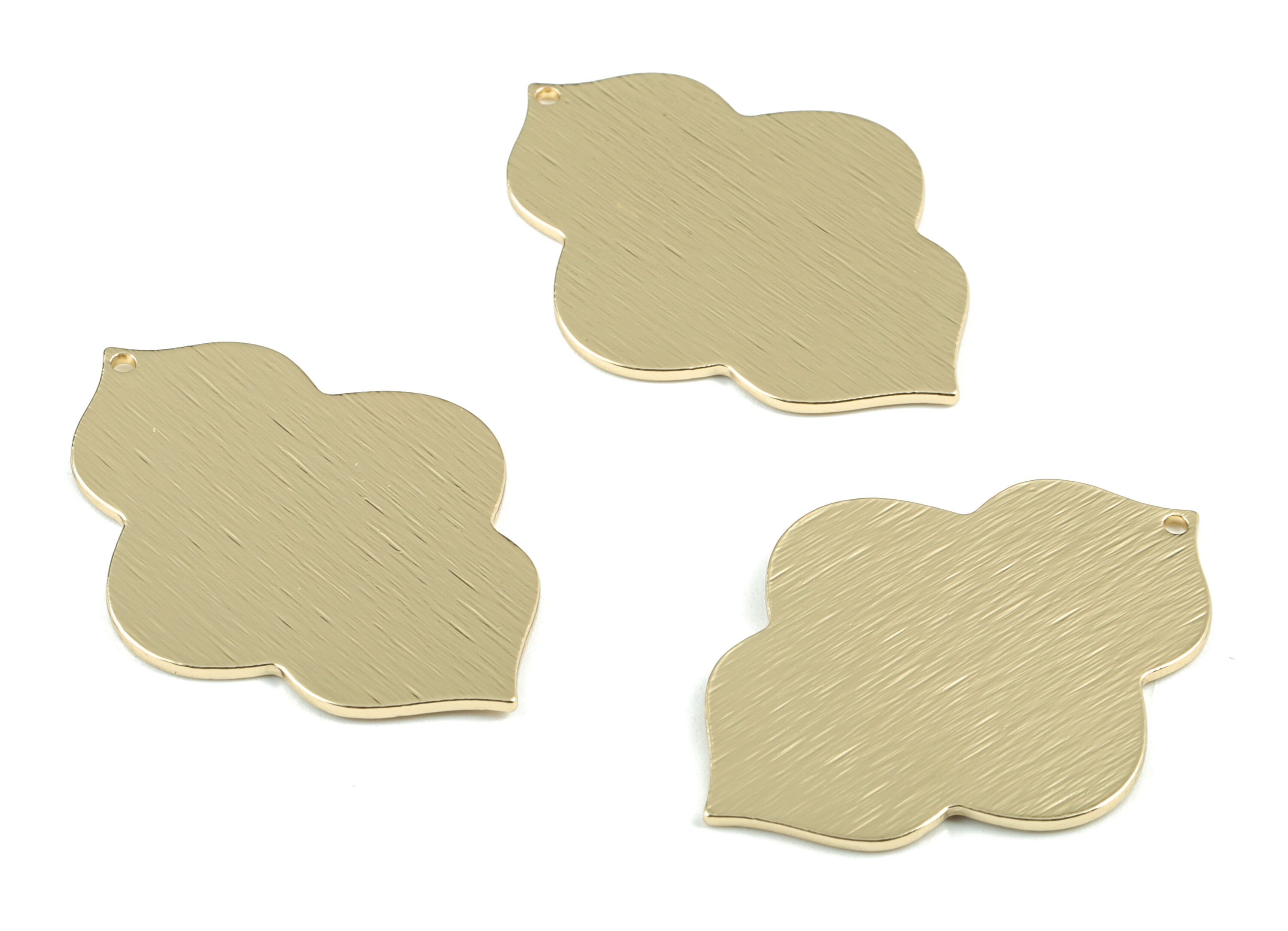 Gold Geometric Charms - Gold Tone Plated Brass Textured Geometric Pendant - Earring Findings - Jewelry Supplies - 39x29x1mm - PP1837KCG - DOMEDBAZAAR