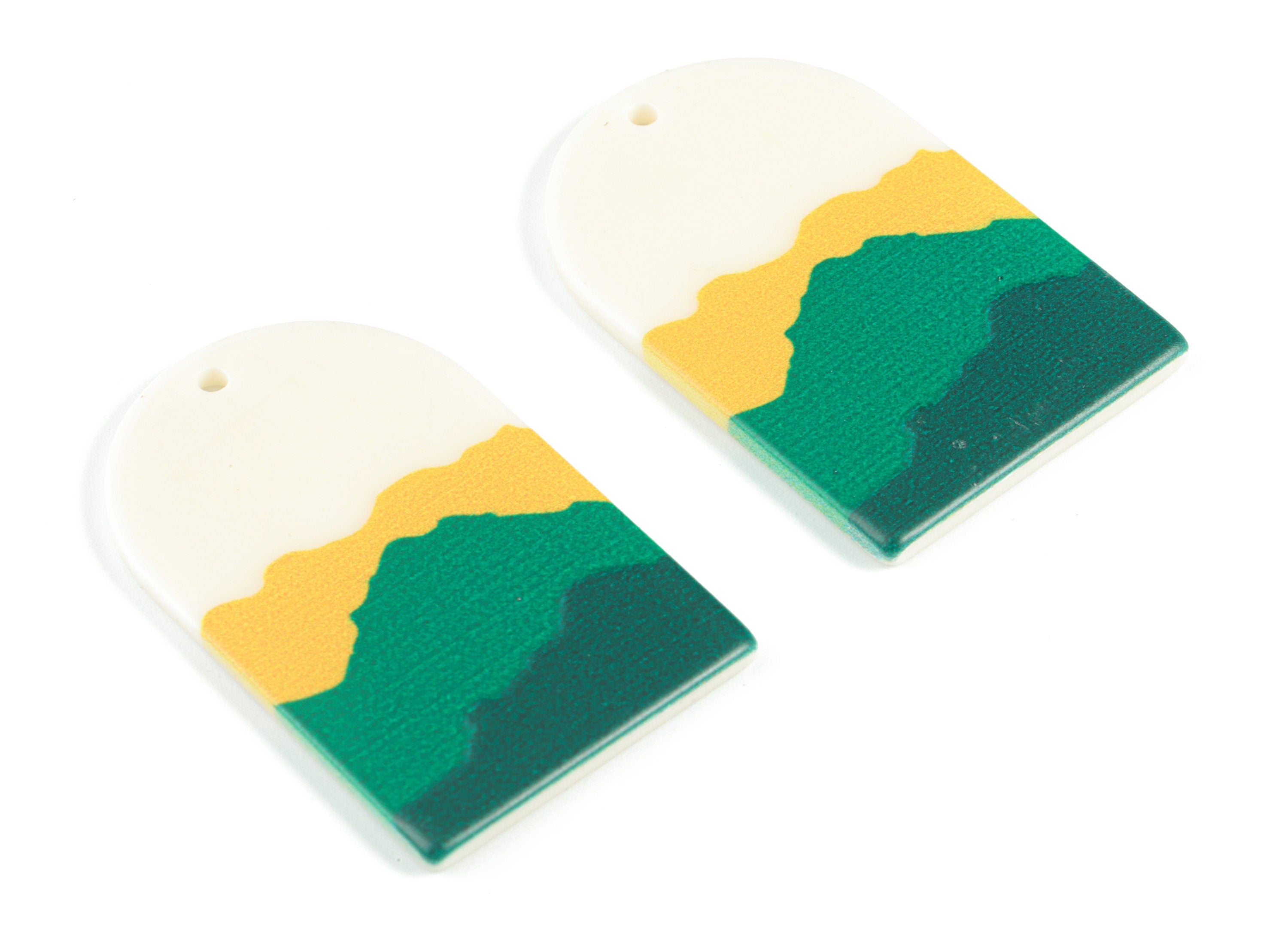 Acrylic Domed Earring Charms - Mountain Oval Domed Charms Pastel Earrings - Earring Findings - Jewelry Supplies - 39.8x25.6x2.42mm - AC2061N - DOMEDBAZAAR