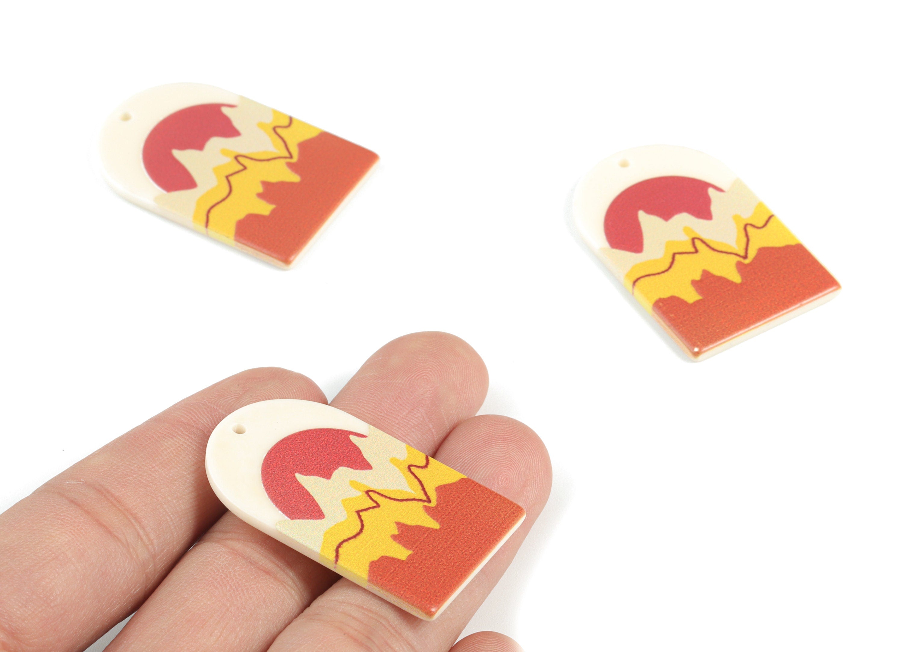 Acrylic Domed Earring Charms - Hill Oval Domed Charms Pastel Earrings - Earring Findings - Jewelry Supplies - 39.73x25.6x2.4mm - AC2061H - DOMEDBAZAAR