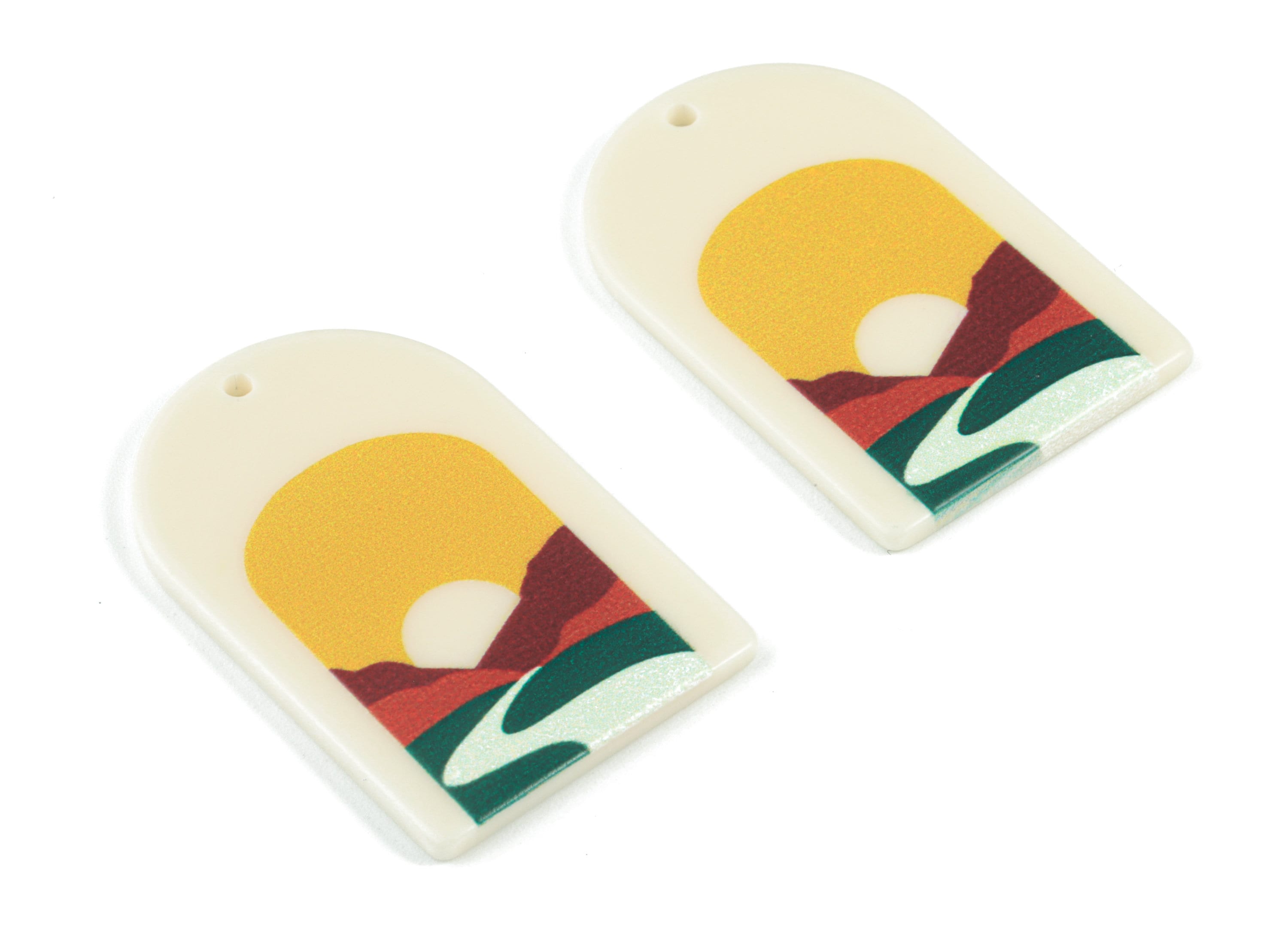 Acrylic Domed Earring Charms - Oval Domed River Charms Pastel Earrings - Earring Finding - Jewelry Supplies - 39.75x25.57x2.26mm - AC2061E - DOMEDBAZAAR