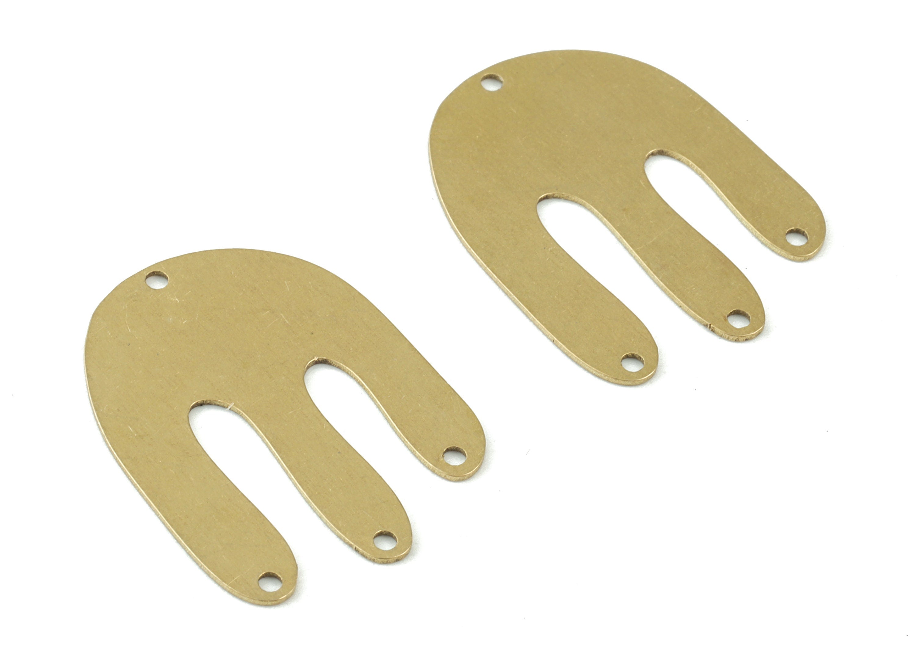 Personalized stamping blank - Jellyfish Earring Connector - Raw Brass Jelly Fish Earring Charms - 4 Holes Connector - 26x20x0.6mm - PPM3498 - DOMEDBAZAAR