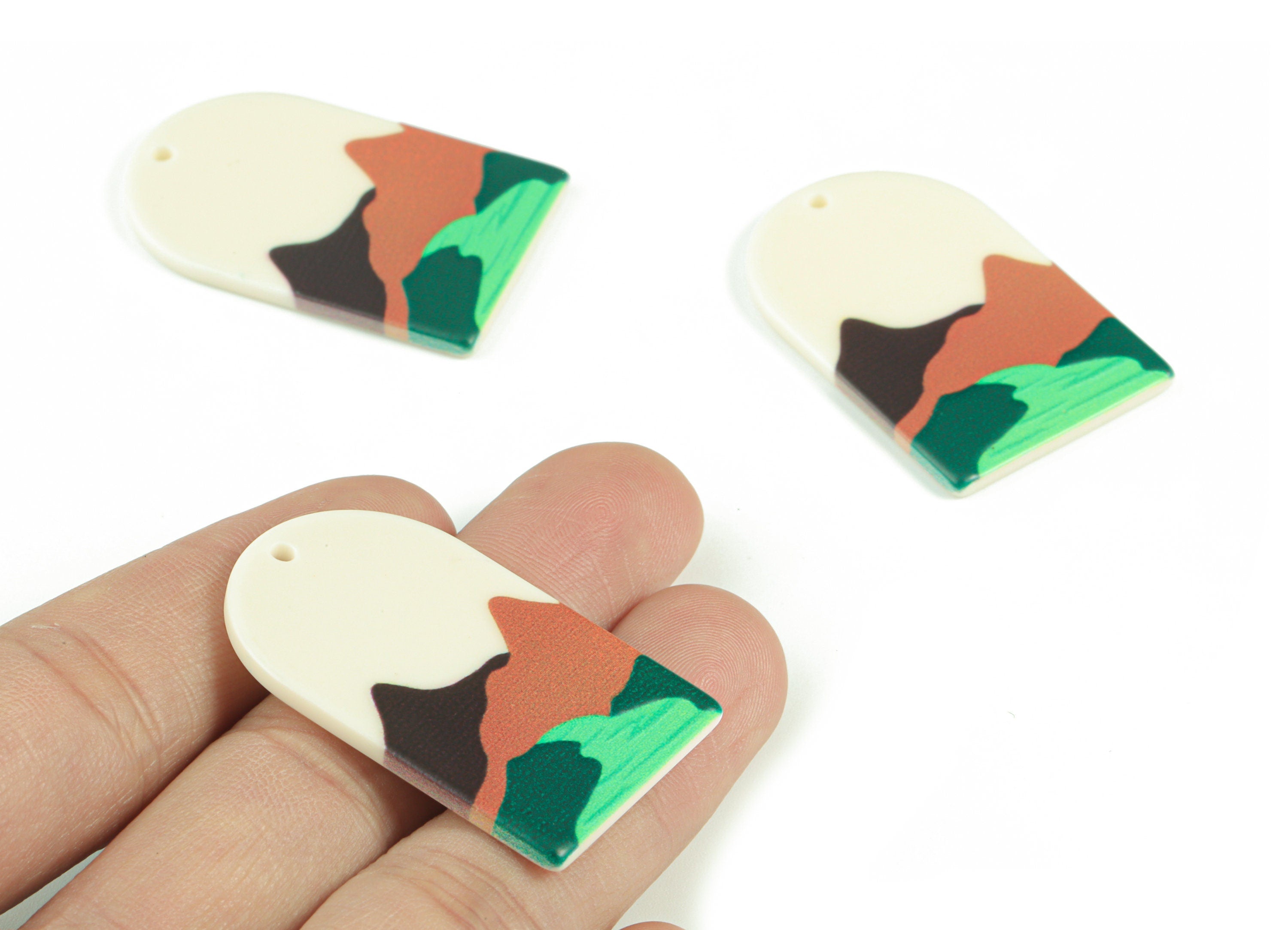 Acrylic Domed Earring Charms - Hill Oval Domed Charms Pastel Earrings - Earring Finding - Jewelry Supplies - 39.78x25.59x2.32mm - AC2061AC - DOMEDBAZAAR