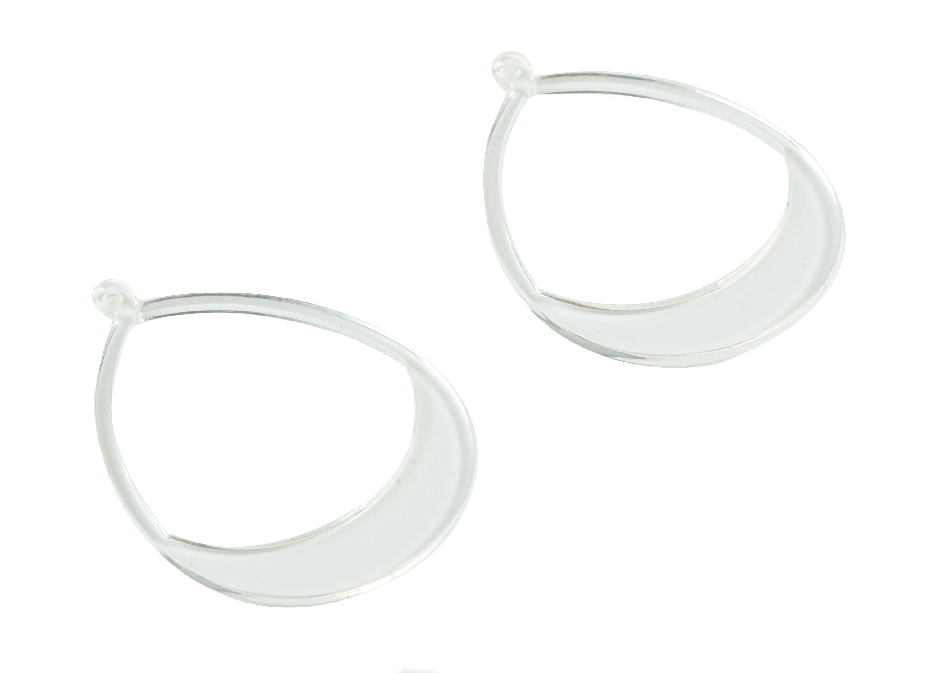 Acrylic Clear Drop Pendant - Acrylic Clear Drop Earring Charms - Jewelry Supplies - Color Code:A63- 49.03x36.02x2.19mm - AC2098-A63 - DOMEDBAZAAR