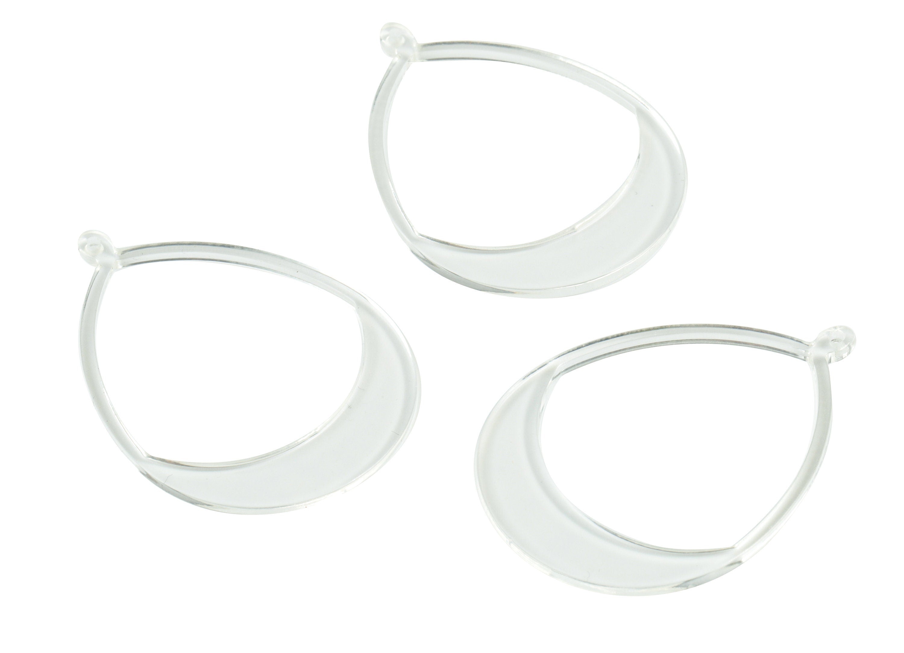 Acrylic Clear Drop Pendant - Acrylic Clear Drop Earring Charms - Jewelry Supplies - Color Code:A63- 49.03x36.02x2.19mm - AC2098-A63 - DOMEDBAZAAR