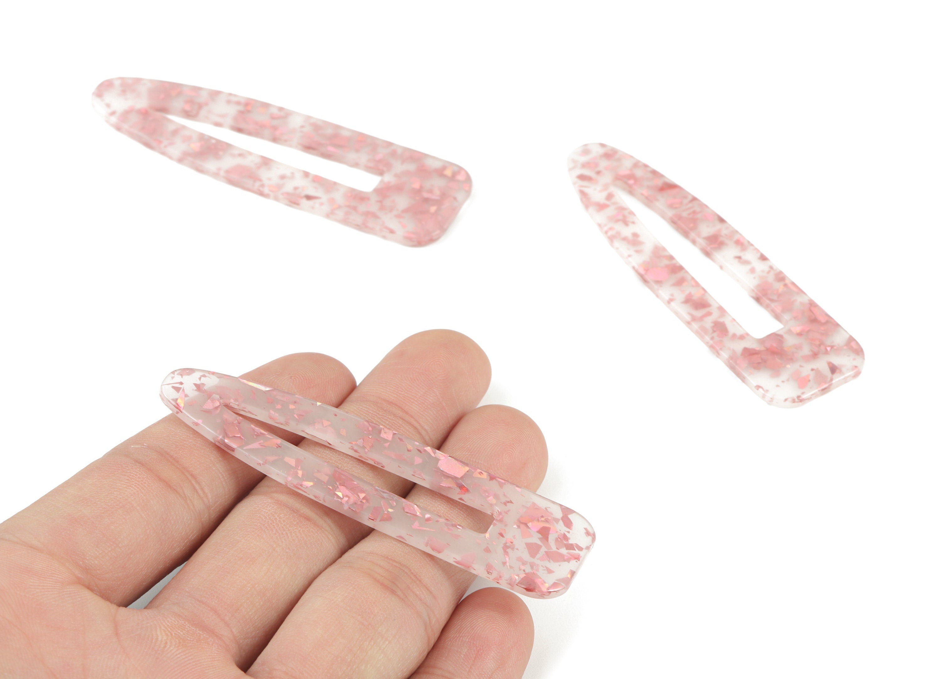 Acetate Acrylic Hair Barrette - Tortoise Shell Hair Clip - Color Code:A500 - 69.2x20.4x2.4mm - AC1546-A500 - DOMEDBAZAAR