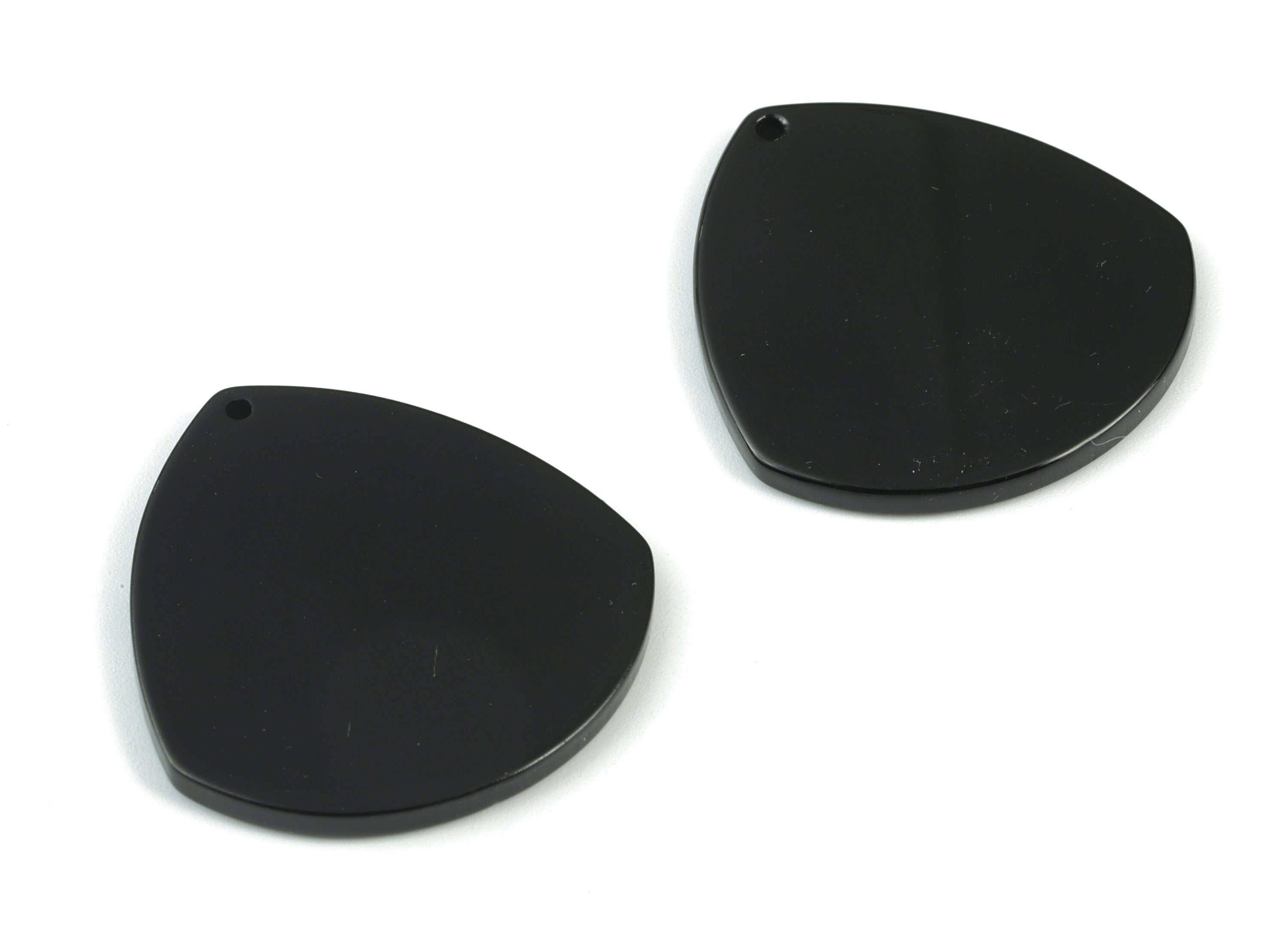 Acrylic Black Drop Pendant - Acrylic Black Drop Earring Charms - Jewellery Supplies - Color Code:A66- 33.87x32.1x1.94mm - AC2100-A66 - DOMEDBAZAAR