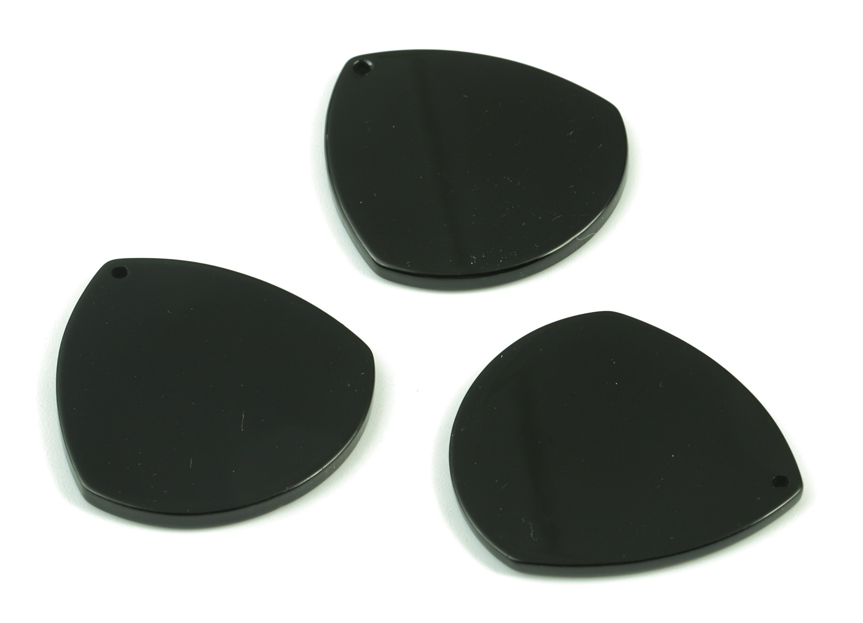 Acrylic Black Drop Pendant - Acrylic Black Drop Earring Charms - Jewellery Supplies - Color Code:A66- 33.87x32.1x1.94mm - AC2100-A66 - DOMEDBAZAAR