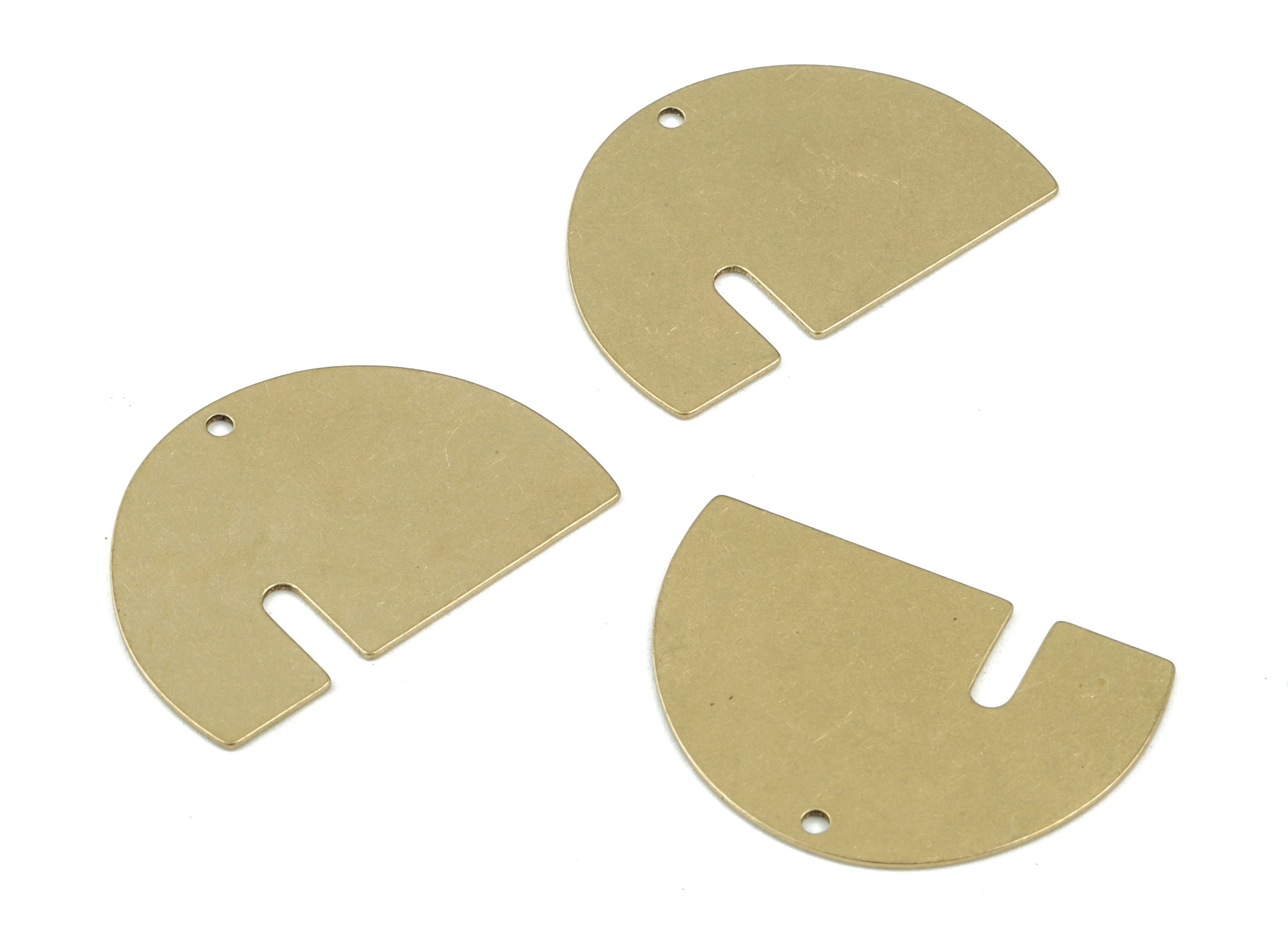 Personalized stamping blank - Brass Half Moon Earring Charms - Raw Brass Semicircle Earrings - Jewelry Supplies - 30x20x0.6mm - PPM3476 - DOMEDBAZAAR