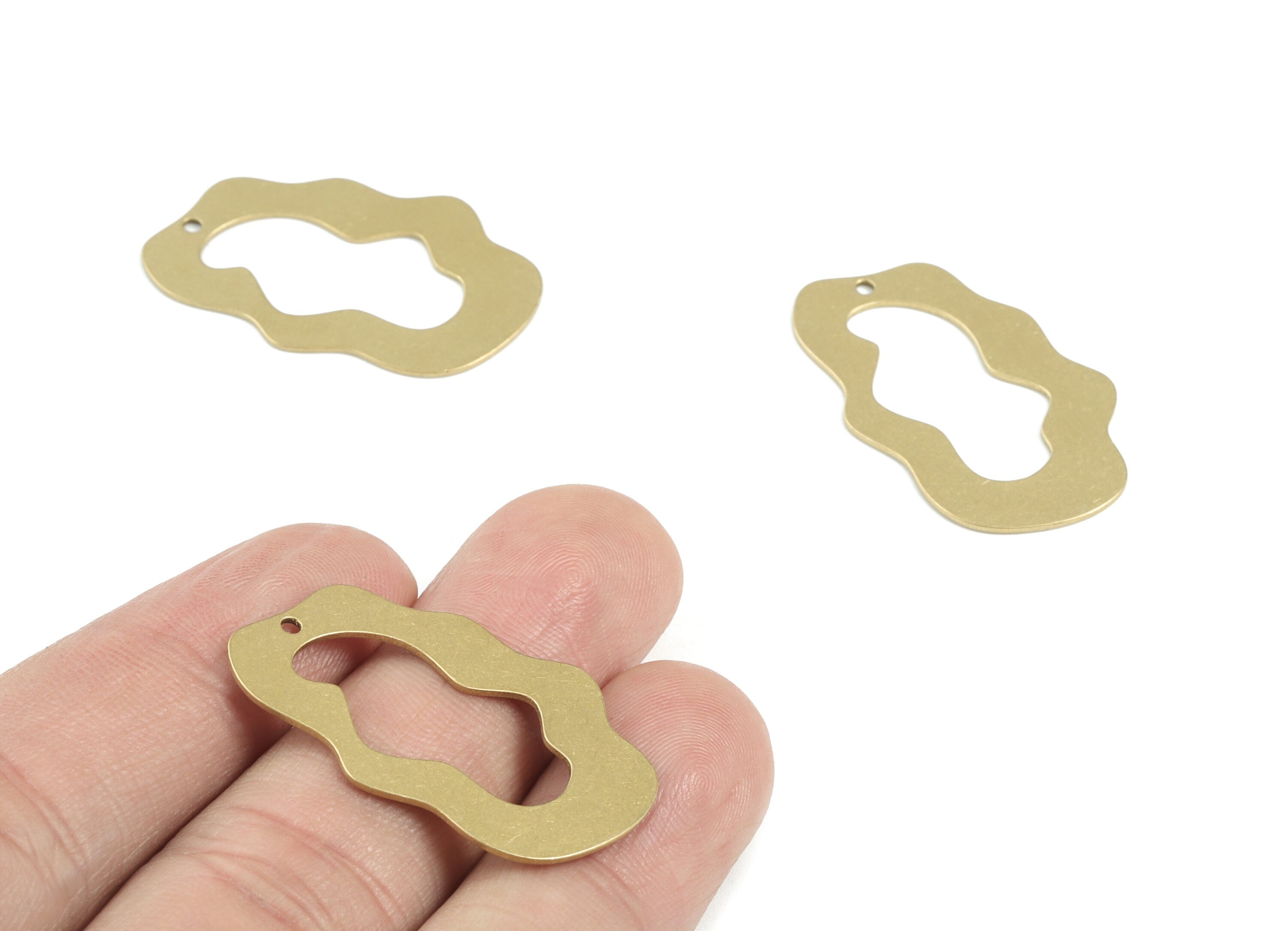 Brass Cloud Earring Charms - Raw Brass Cloud Pendant - Jewelry Supplies - 33x20x0.7mm - PPM3457 - DOMEDBAZAAR