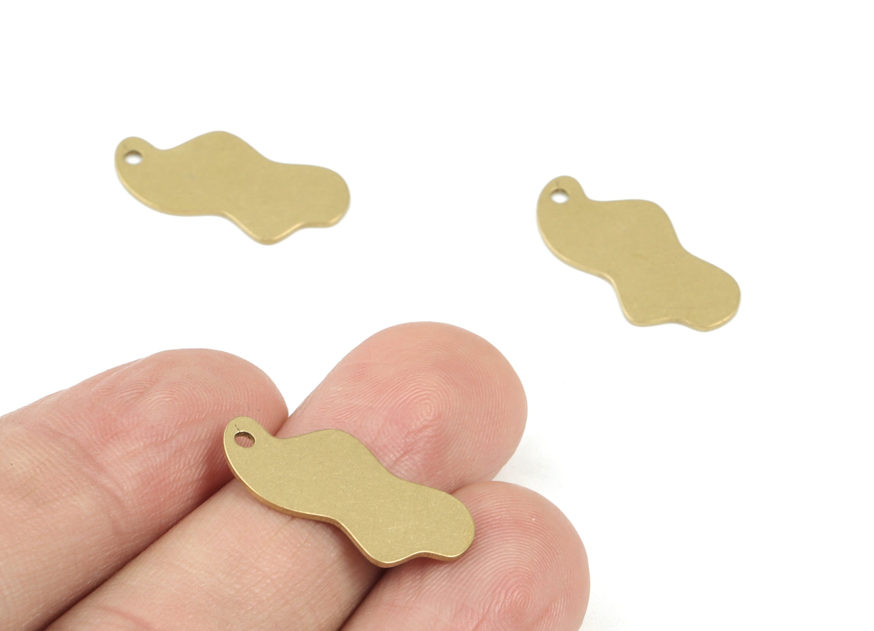 Personalized stamping blank - Brass Cloud Stamping Blank - Raw Brass Cloud Earring Charms - Jewelry Supplies - 22x11x0.7mm - PPM3459 - DOMEDBAZAAR