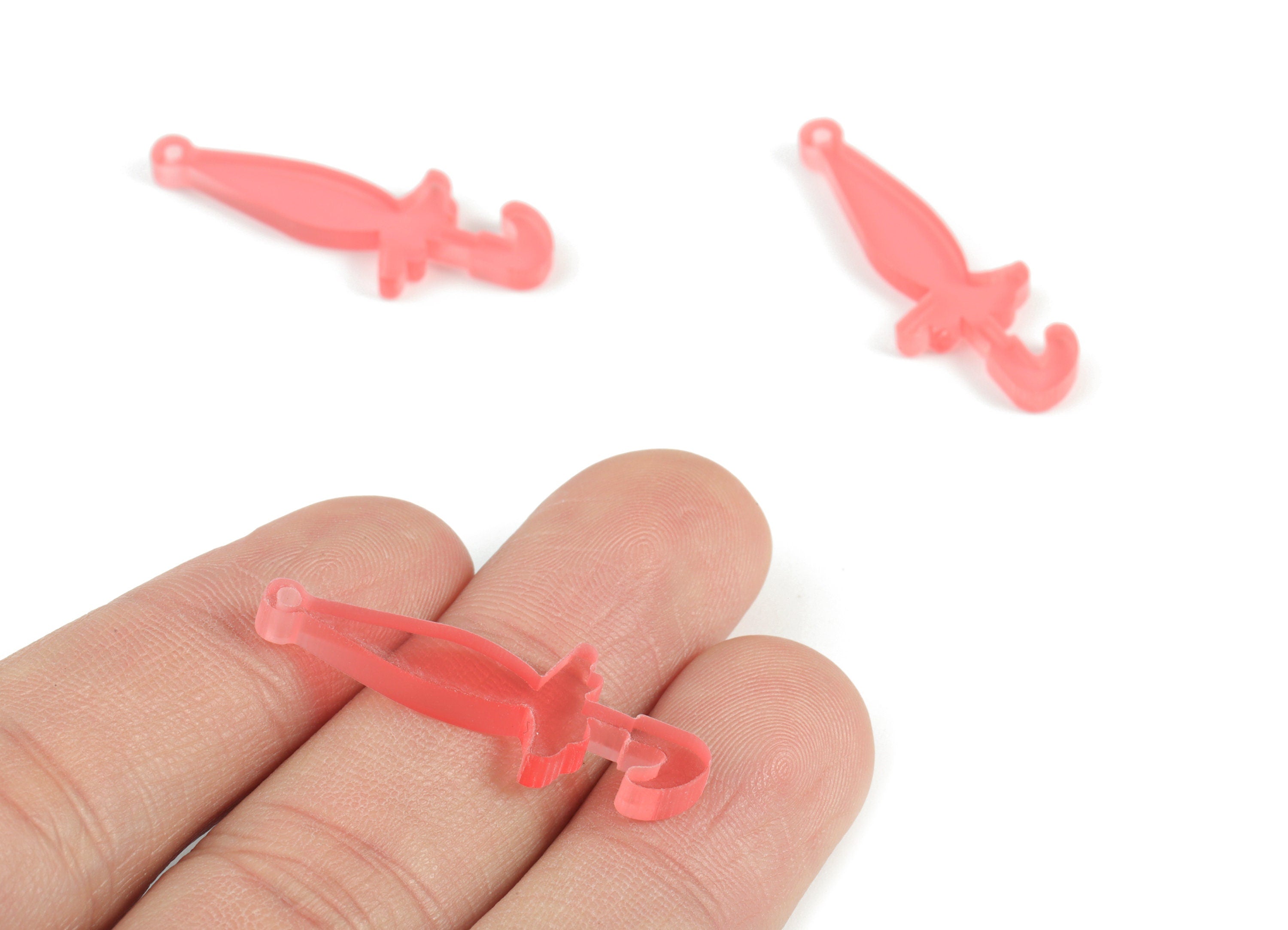 Bead door window curtain - Acrylic Umbrella Pink wind bell chimes - Umbrella Earring Charms - Color Code:A465- 32x11x3mm - AC2144-A465 - DOMEDBAZAAR