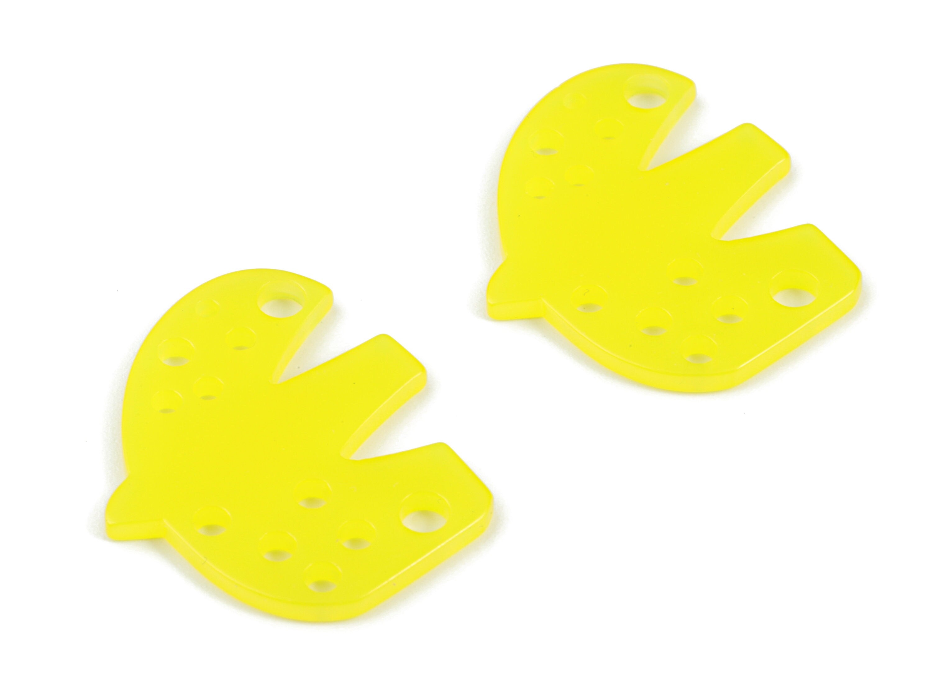 Acrylic Bird Earring Connector - Acrylic Yellow Bird Earring Charms - Jewelry Supplies - Color Code:A533- 35.28x29.85x2.65mm - AC2140-A533 - DOMEDBAZAAR