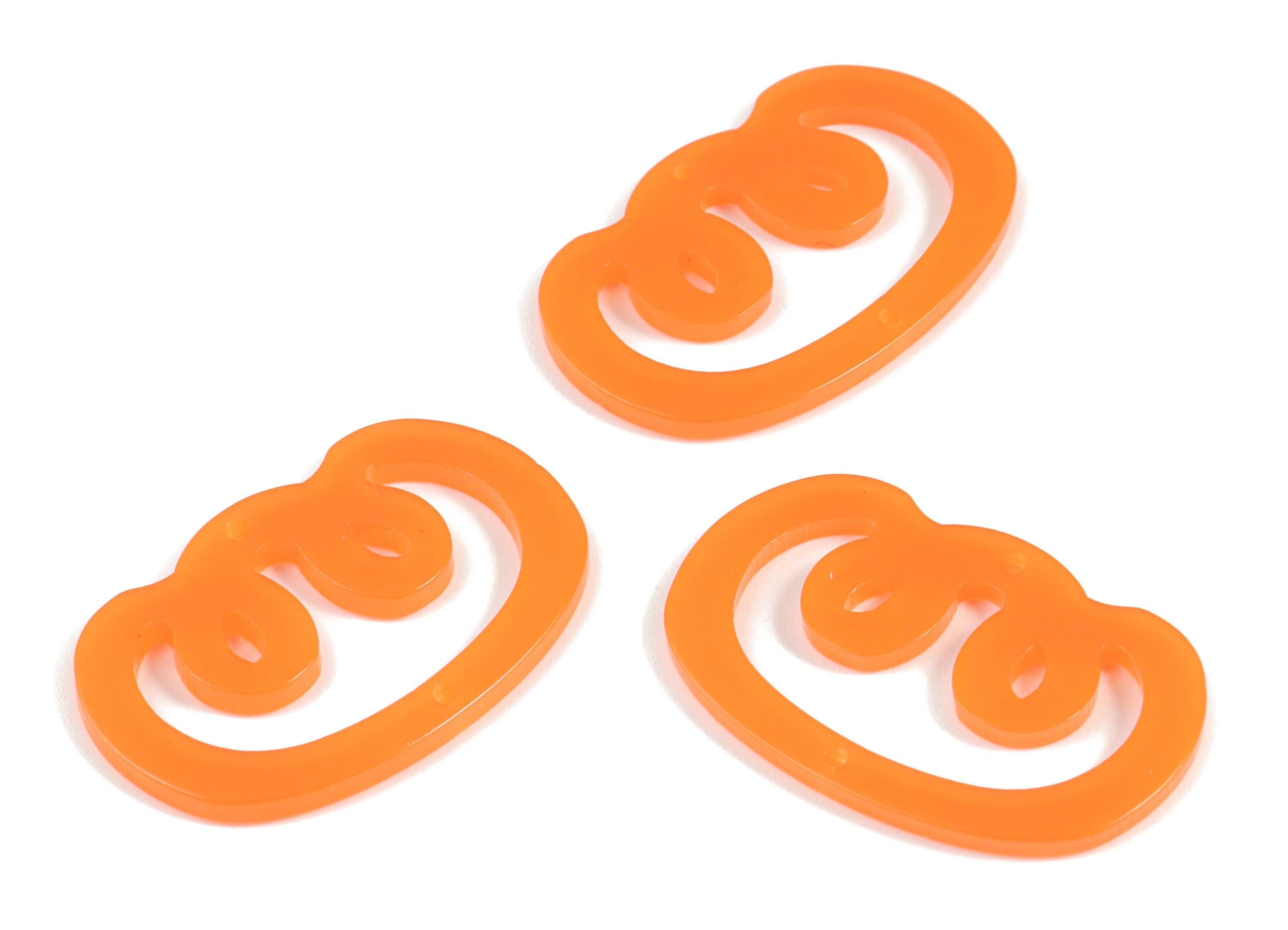 Bead door window curtain - Acrylic Oval Knot Orange wind bell chimes - Oval Earring Connector - Color Code:A532- 39x25x2mm - AC2134-A532 - DOMEDBAZAAR