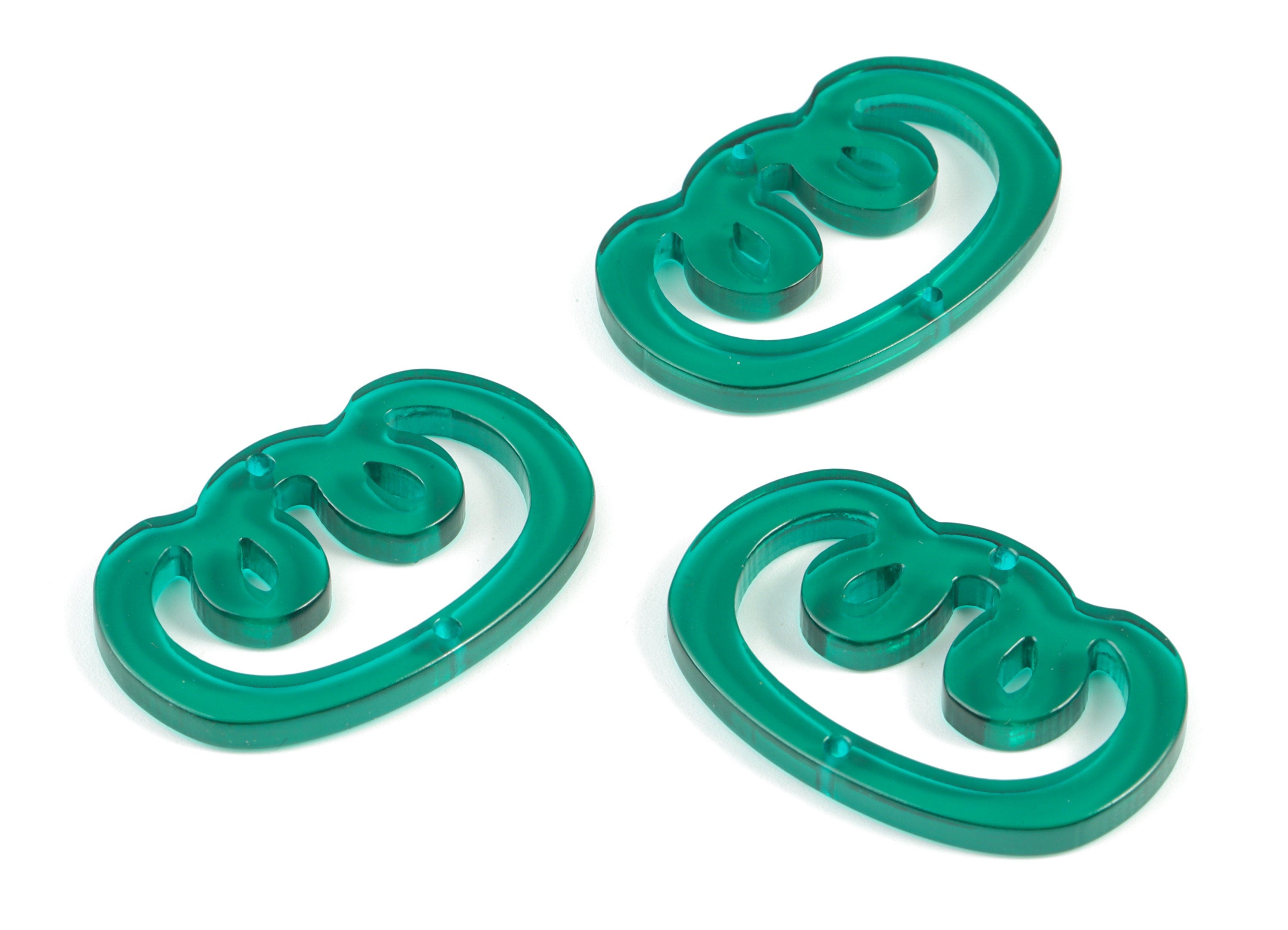 Bead door window curtain - Acrylic Oval Knot Green wind bell chimes - Oval Earring Connector - Color Code:A463- 39x25x3mm - AC2134-A463 - DOMEDBAZAAR