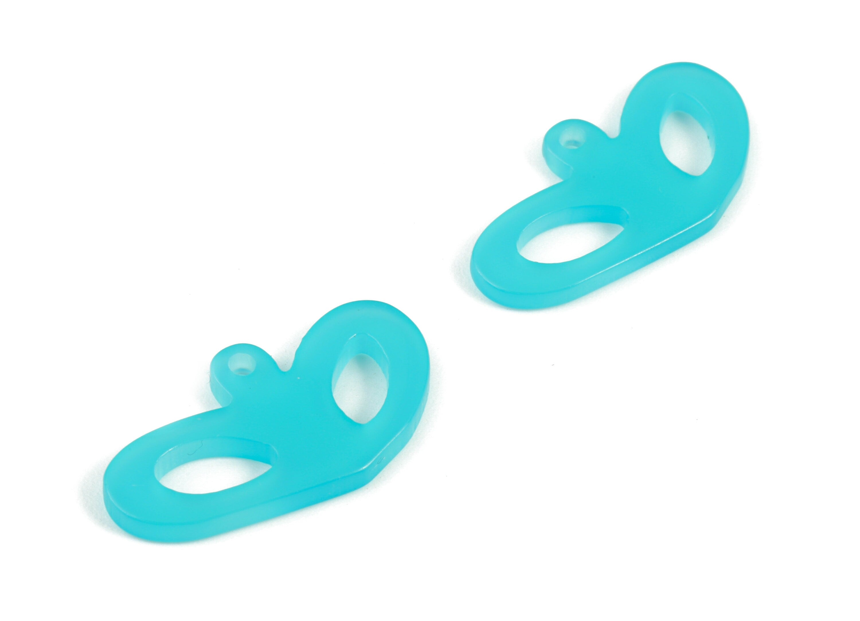 Acrylic Heart Pendant - Turquoise Acrylic Heart Earrings - Jewelry Supplies - Color Code:A531- 25.67x13.89x2.06mm - AC2141-A531 - DOMEDBAZAAR