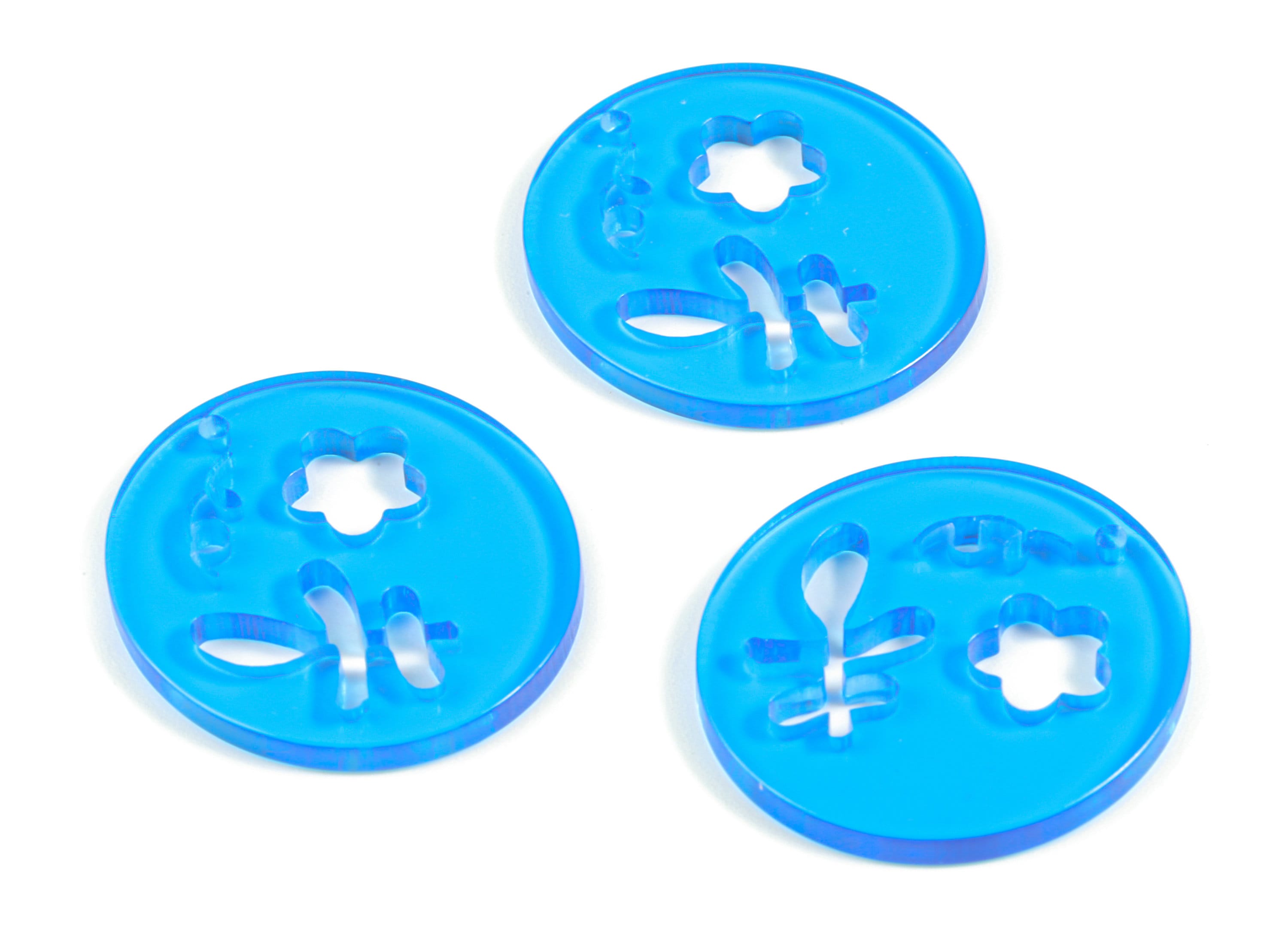 Acrylic Flower Earring Charms - Acrylic Blue Leaf Earring Charms - Jewelry Supplies - Color Code:A464- 29.86x27.96x2.75mm - AC2139-A464 - DOMEDBAZAAR