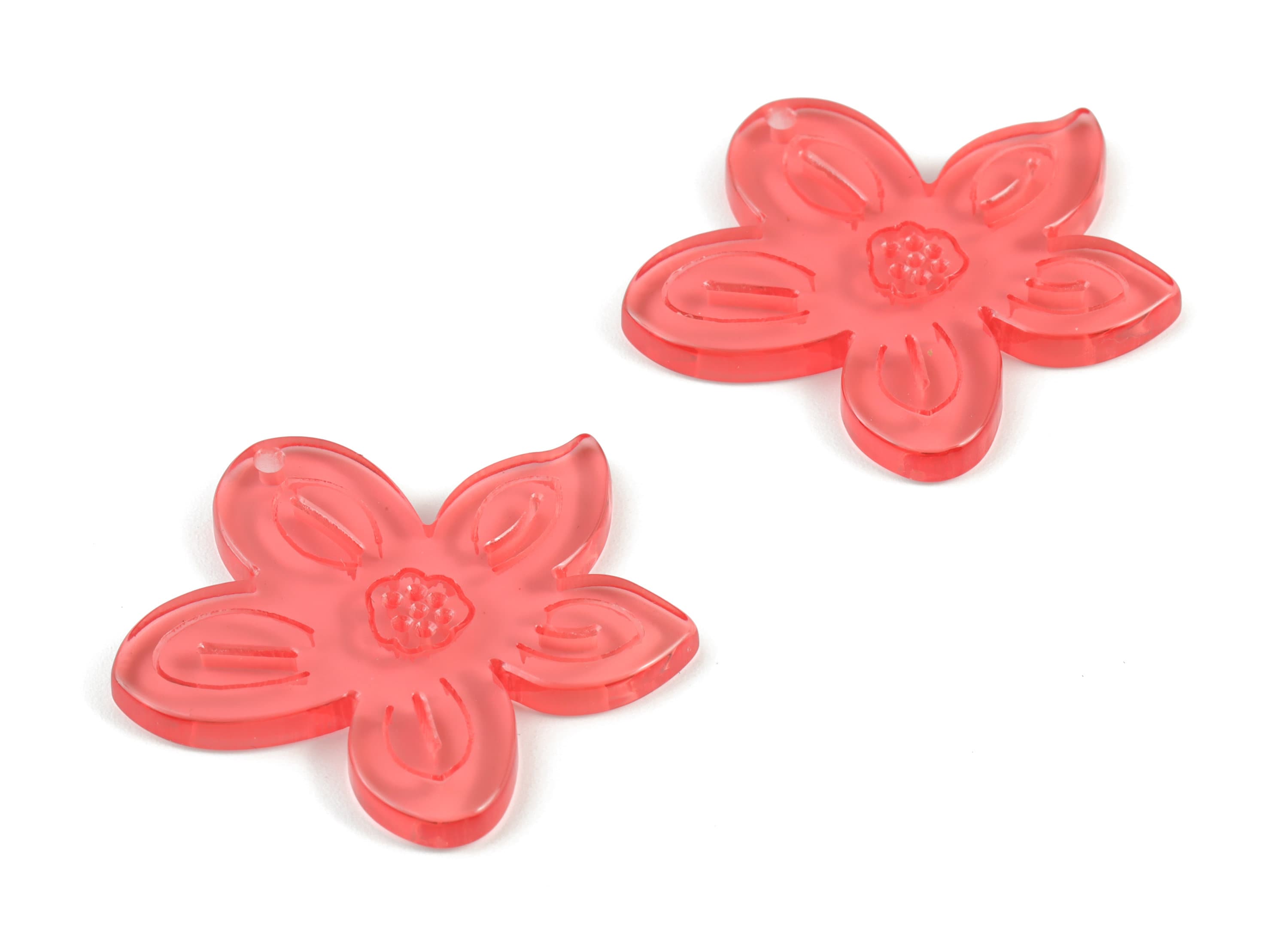 Bead door window curtain - Acrylic Leaf Red wind bell chimes - Flower Earring Charms - Color Code:A465- 37.84x35.37x3.42mm - AC2136-A465 - DOMEDBAZAAR