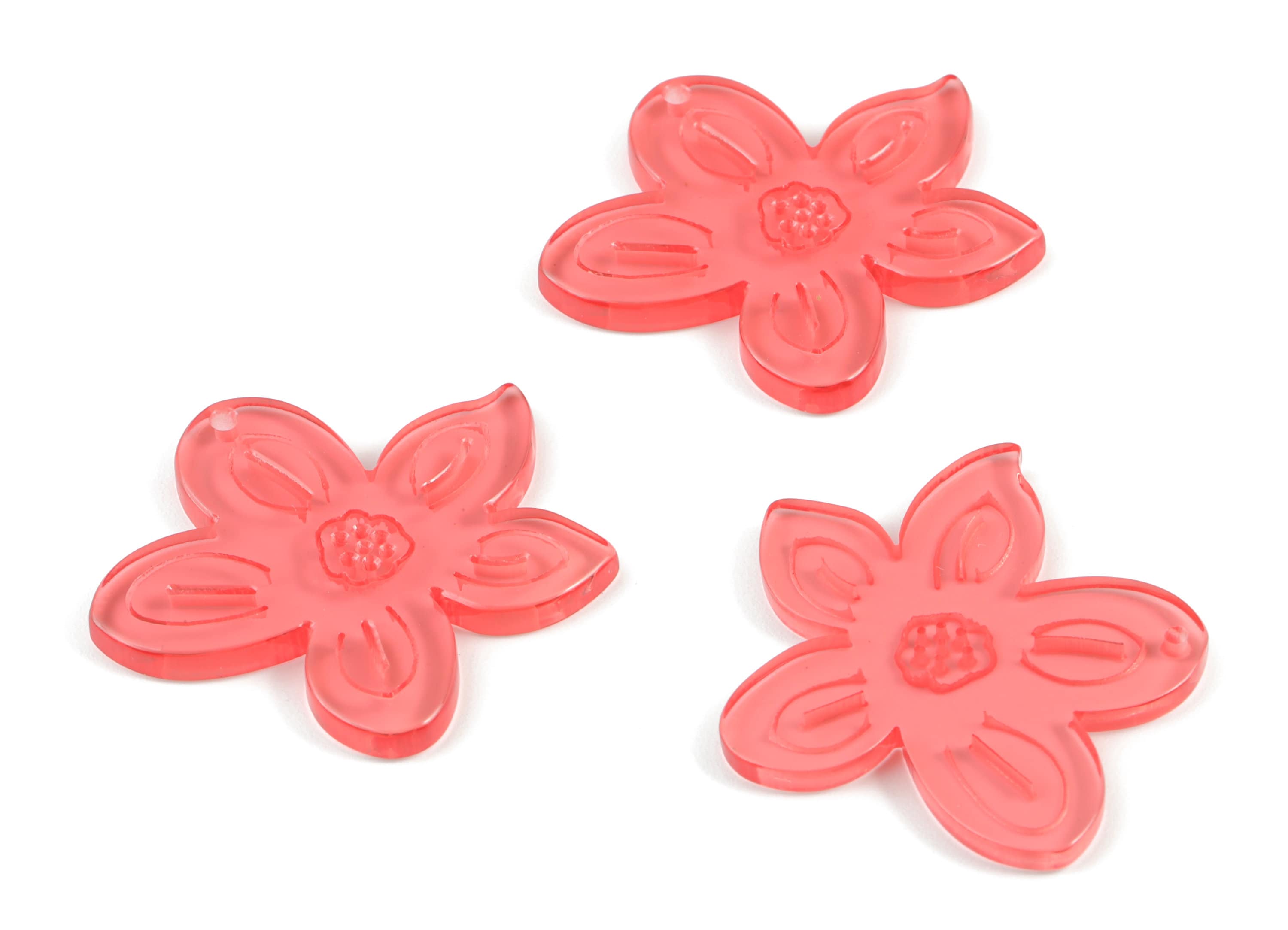 Bead door window curtain - Acrylic Leaf Red wind bell chimes - Flower Earring Charms - Color Code:A465- 37.84x35.37x3.42mm - AC2136-A465 - DOMEDBAZAAR