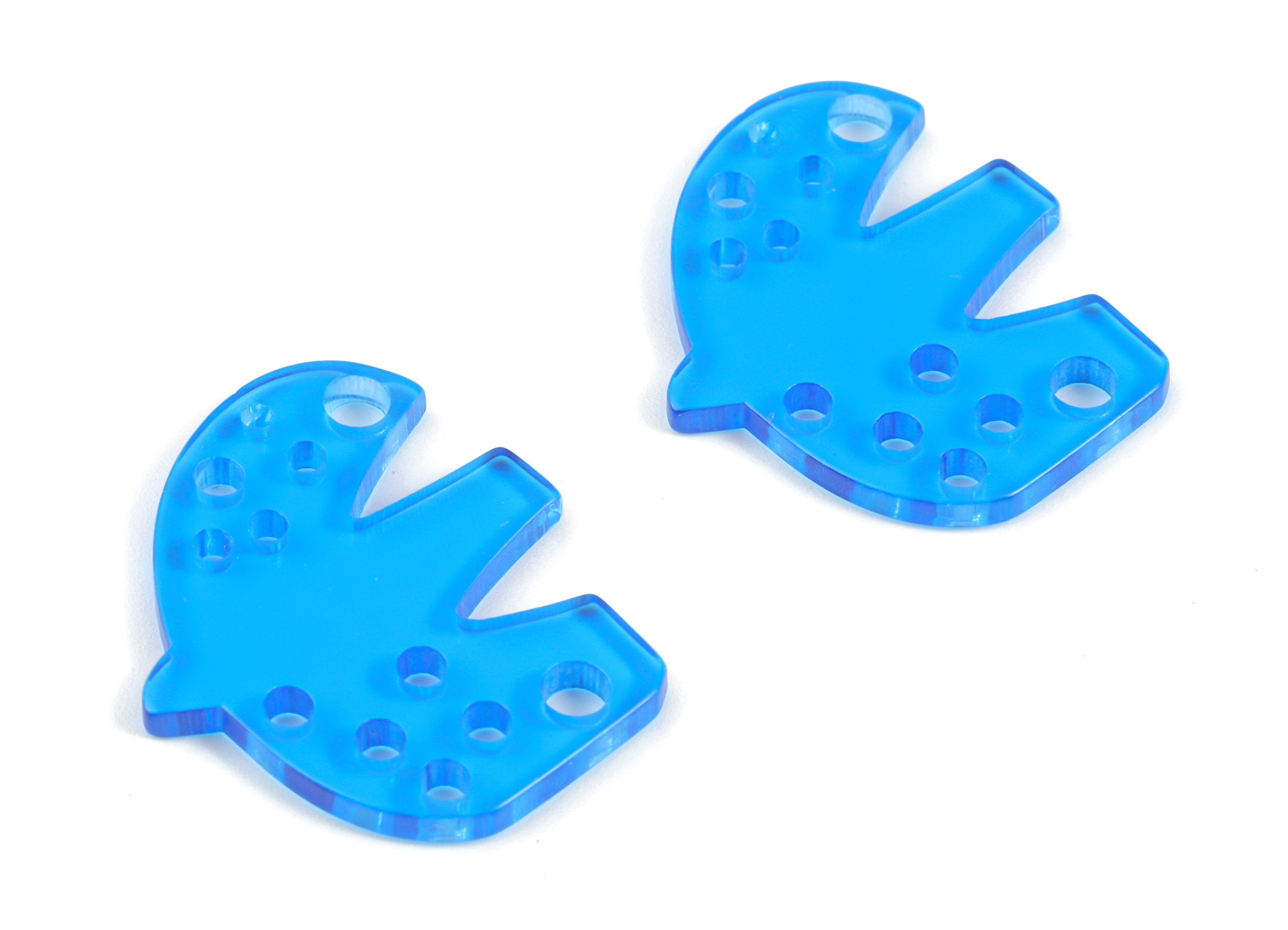 Acrylic Bird Earring Connector - Acrylic Blue Bird Earring Charms - Jewelry Supplies - Color Code:A464- 33.89x29.85x2.59mm - AC2140-A464 - DOMEDBAZAAR