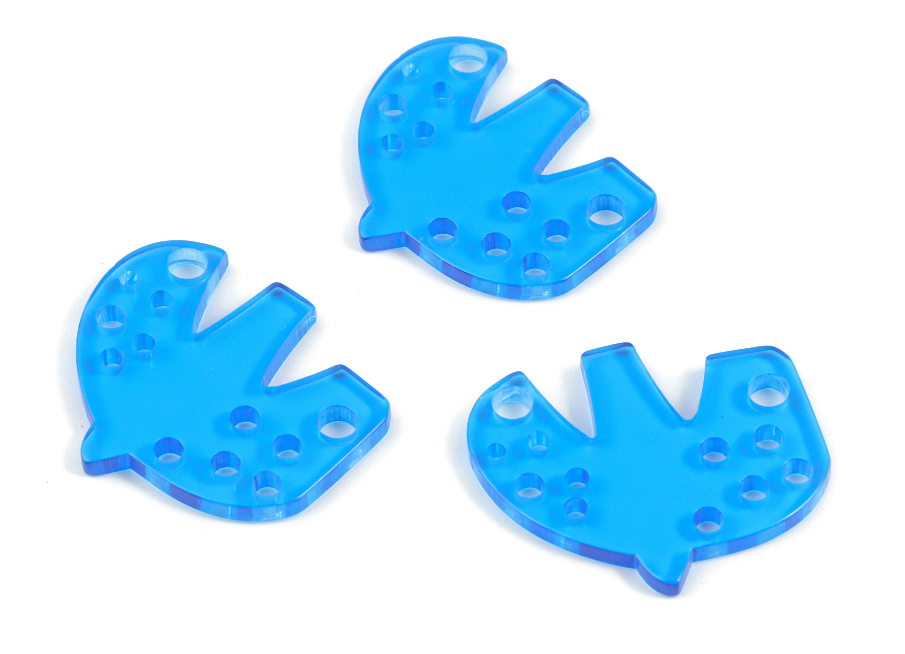 Acrylic Bird Earring Connector - Acrylic Blue Bird Earring Charms - Jewelry Supplies - Color Code:A464- 33.89x29.85x2.59mm - AC2140-A464 - DOMEDBAZAAR