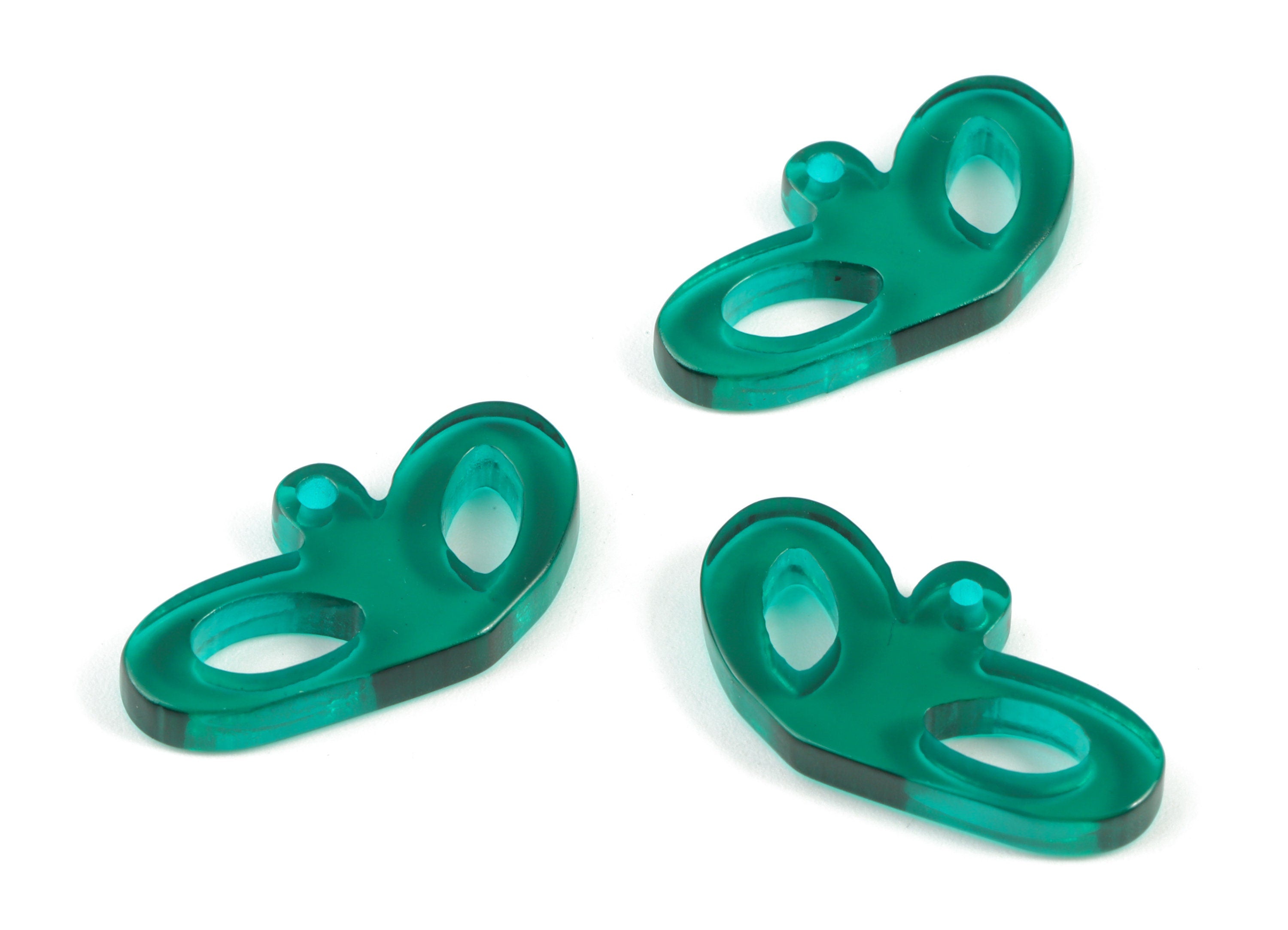 Acrylic Heart Pendant - Green Acrylic Heart Earrings - Earring Finding - Jewelry Supplies - Color Code:A463- 25.9x14.11x3.01mm - AC2141-A463 - DOMEDBAZAAR