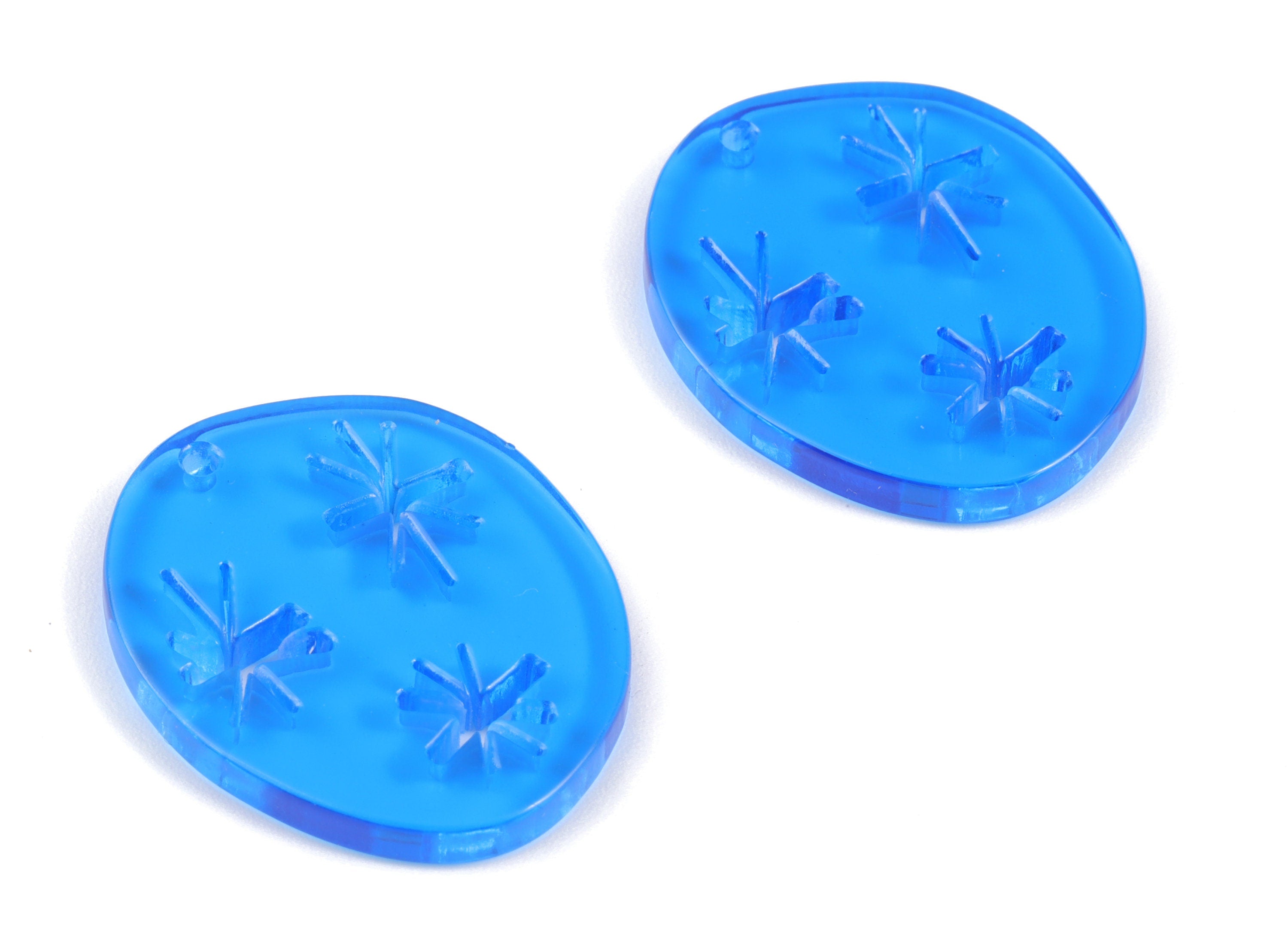 Bead door window curtain - Acrylic Snowflake Round Blue wind bell chimes - Round Earring Charms- Color Code:A464- 29x24x3mm - AC2131-A464 - DOMEDBAZAAR