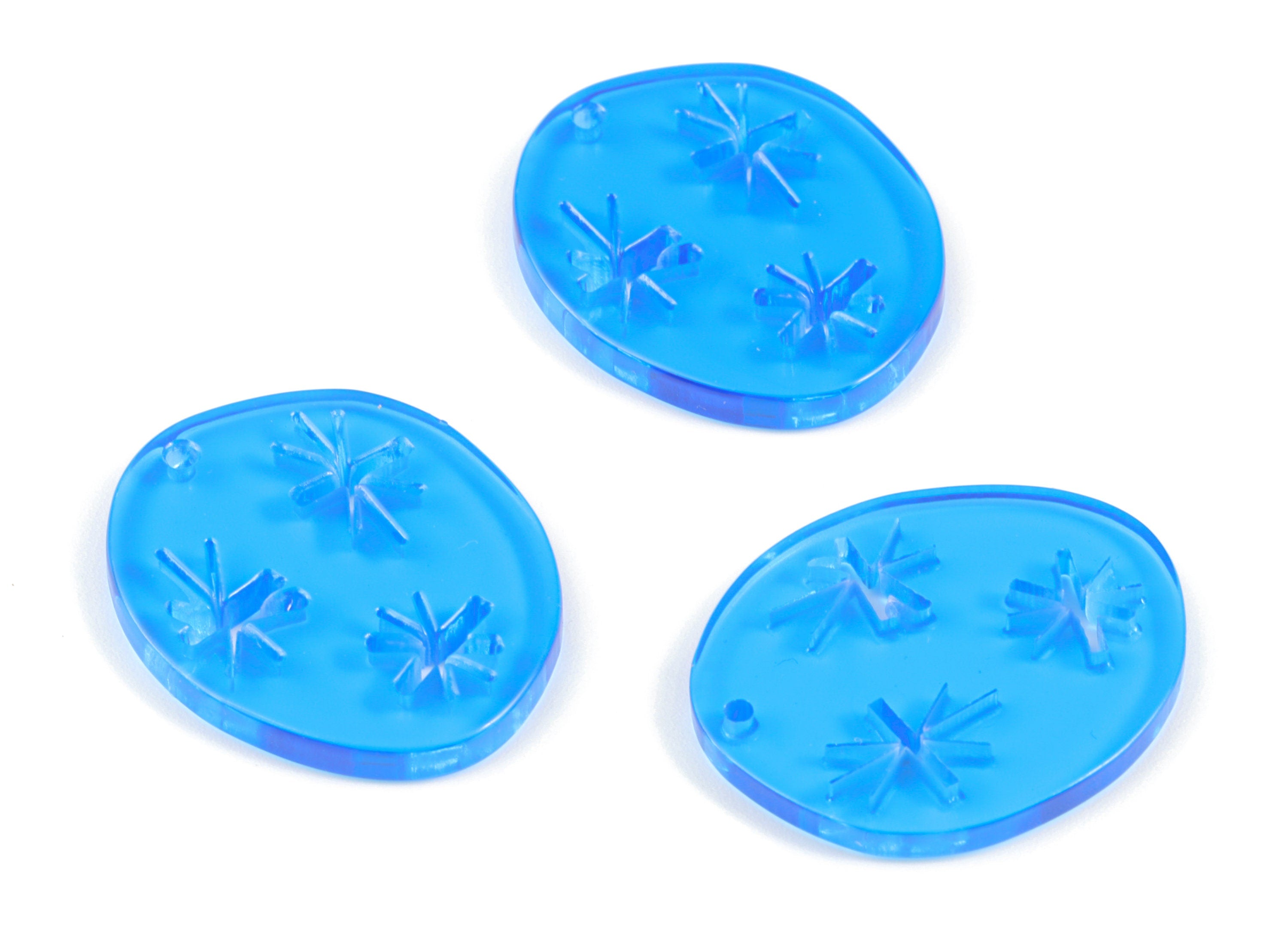 Bead door window curtain - Acrylic Snowflake Round Blue wind bell chimes - Round Earring Charms- Color Code:A464- 29x24x3mm - AC2131-A464 - DOMEDBAZAAR