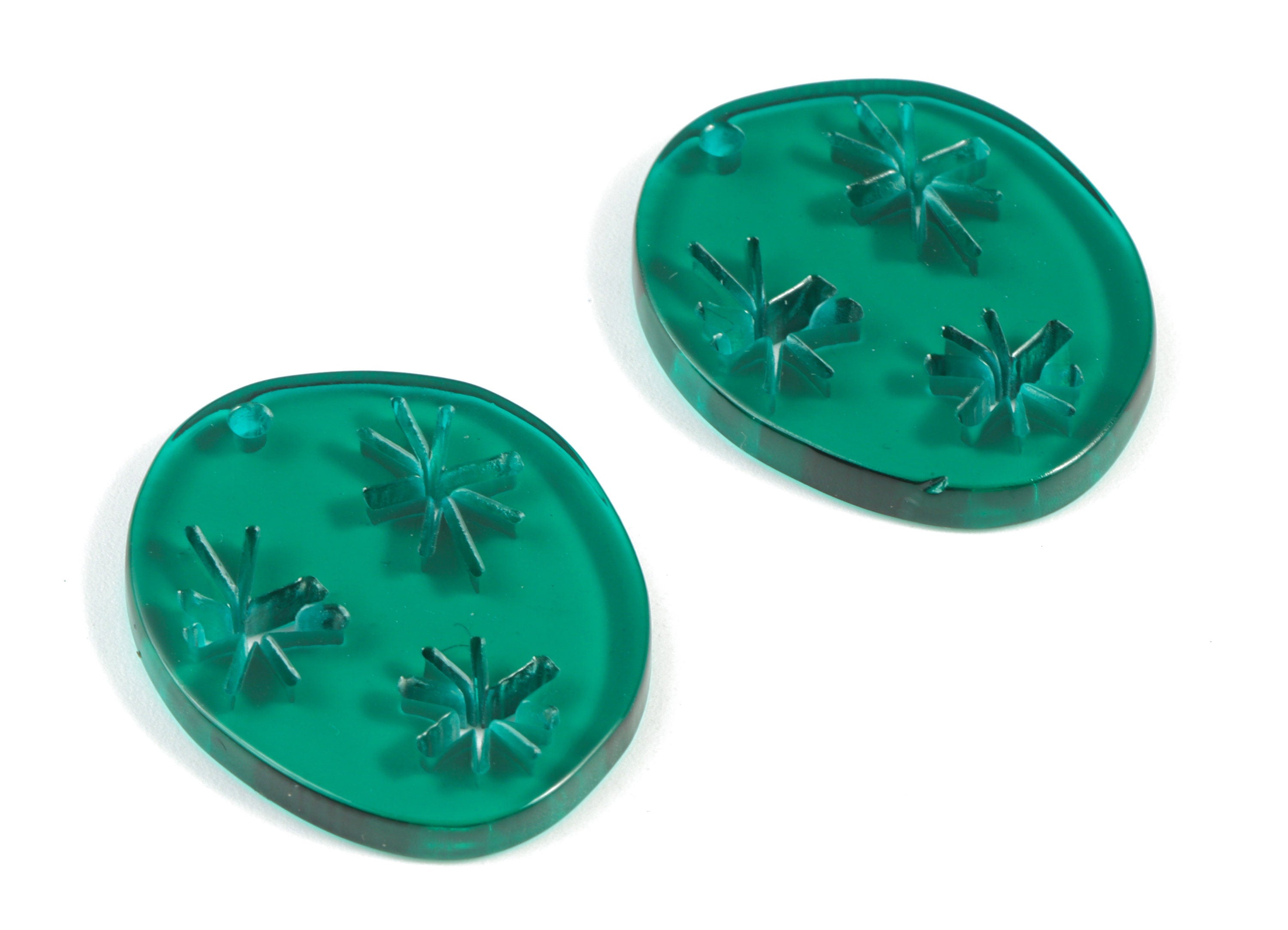 Bead door window curtain - Acrylic Snowflake Round Green wind bell chimes - Round Earring Charms - Color Code:A463- 29x24x3mm - AC2131-A463 - DOMEDBAZAAR