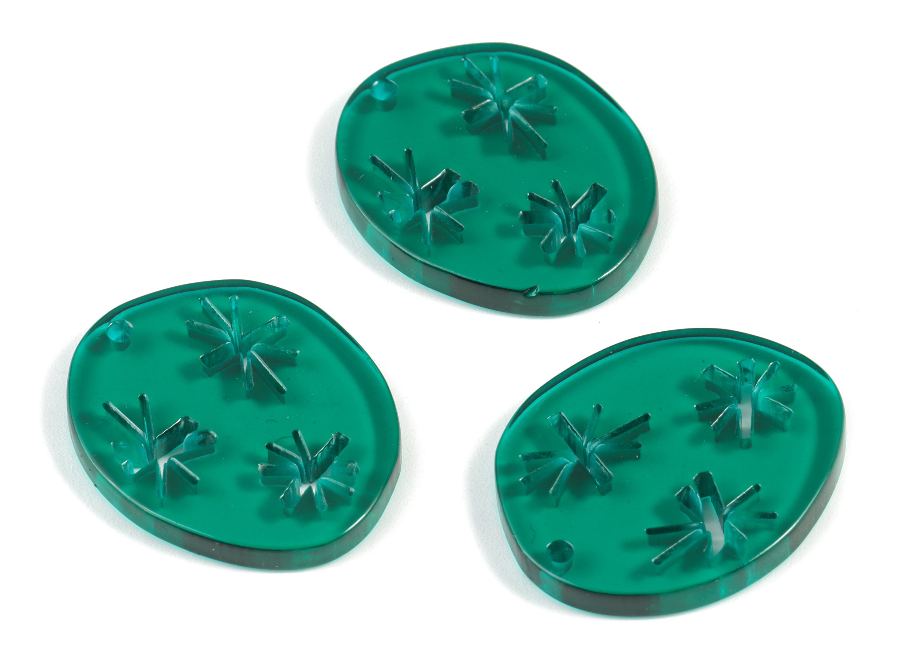 Bead door window curtain - Acrylic Snowflake Round Green wind bell chimes - Round Earring Charms - Color Code:A463- 29x24x3mm - AC2131-A463 - DOMEDBAZAAR