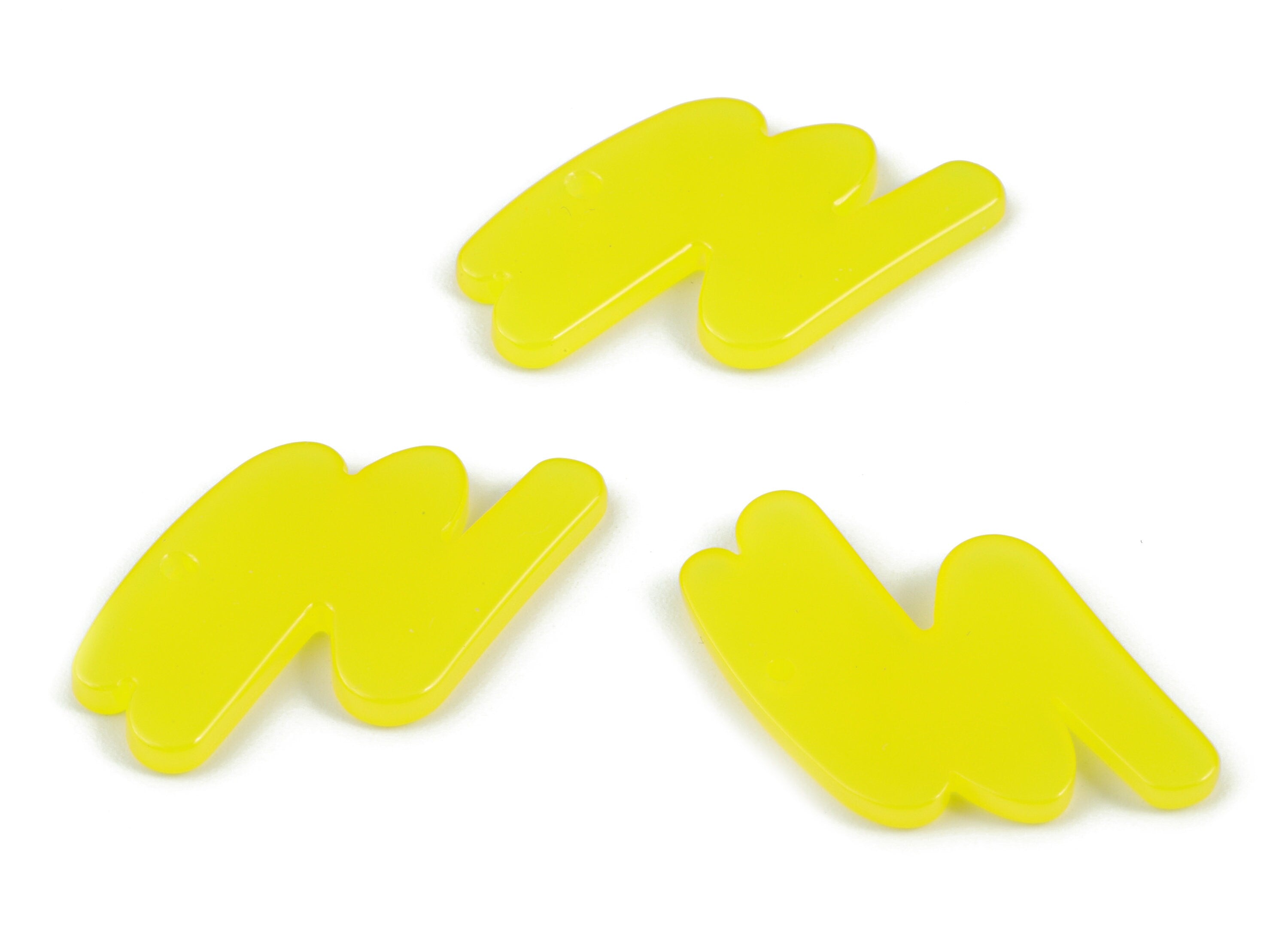 Acrylic Scribble Yellow Earring Charms - Acrylic Yellow Scribble Charms - Jewelry Supplies - Color Code:A533- 30.55x19.03x2mm - AC2138-A533 - DOMEDBAZAAR
