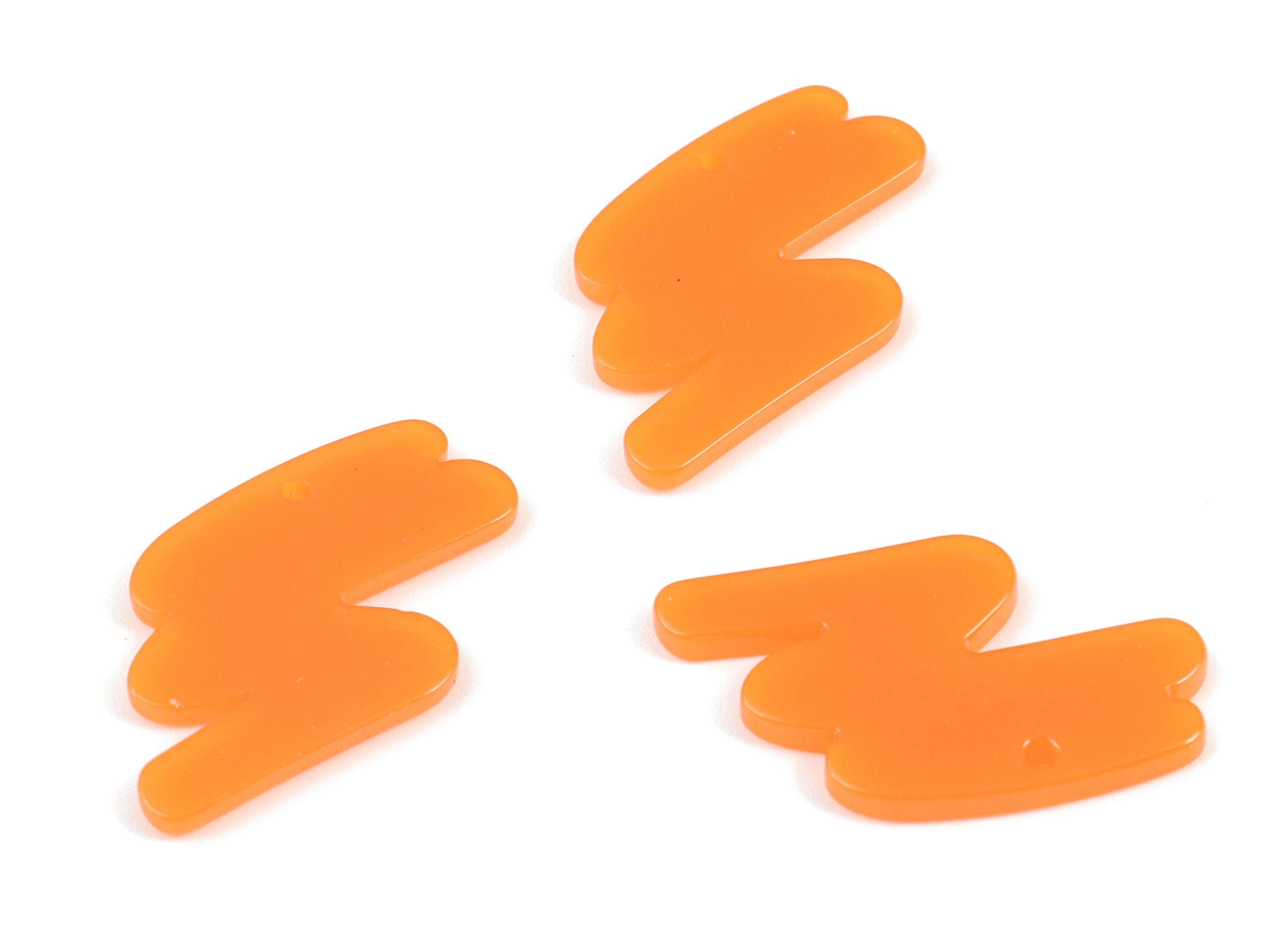 Acrylic Orange Scribble Earring Charms - Acrylic Orange Scribble Charms - Jewelry Supplies - Color Code:A532- 30.06x18.89x2mm - AC2138-A532 - DOMEDBAZAAR