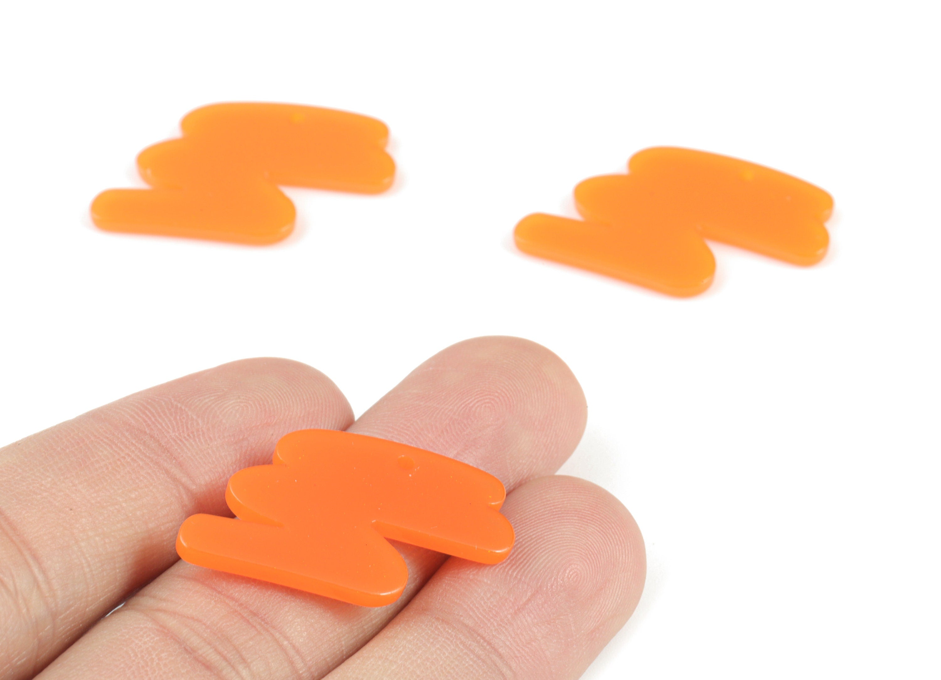 Acrylic Orange Scribble Earring Charms - Acrylic Orange Scribble Charms - Jewelry Supplies - Color Code:A532- 30.06x18.89x2mm - AC2138-A532 - DOMEDBAZAAR