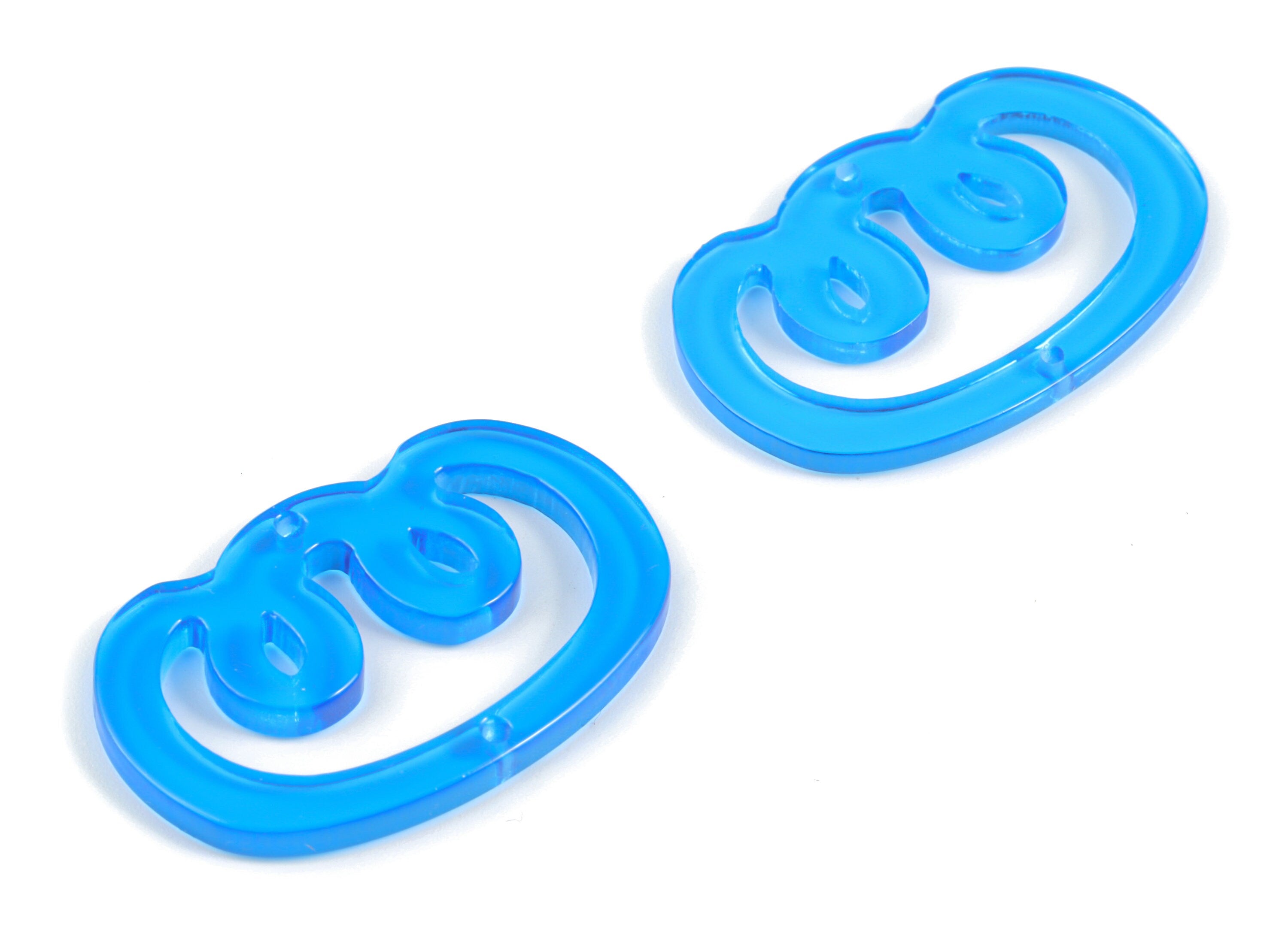 Bead door window curtain - Acrylic Oval Knot Blue wind bell chimes - Oval Earring Connector - Color Code:A464- 39x25x3mm - AC2134-A464 - DOMEDBAZAAR