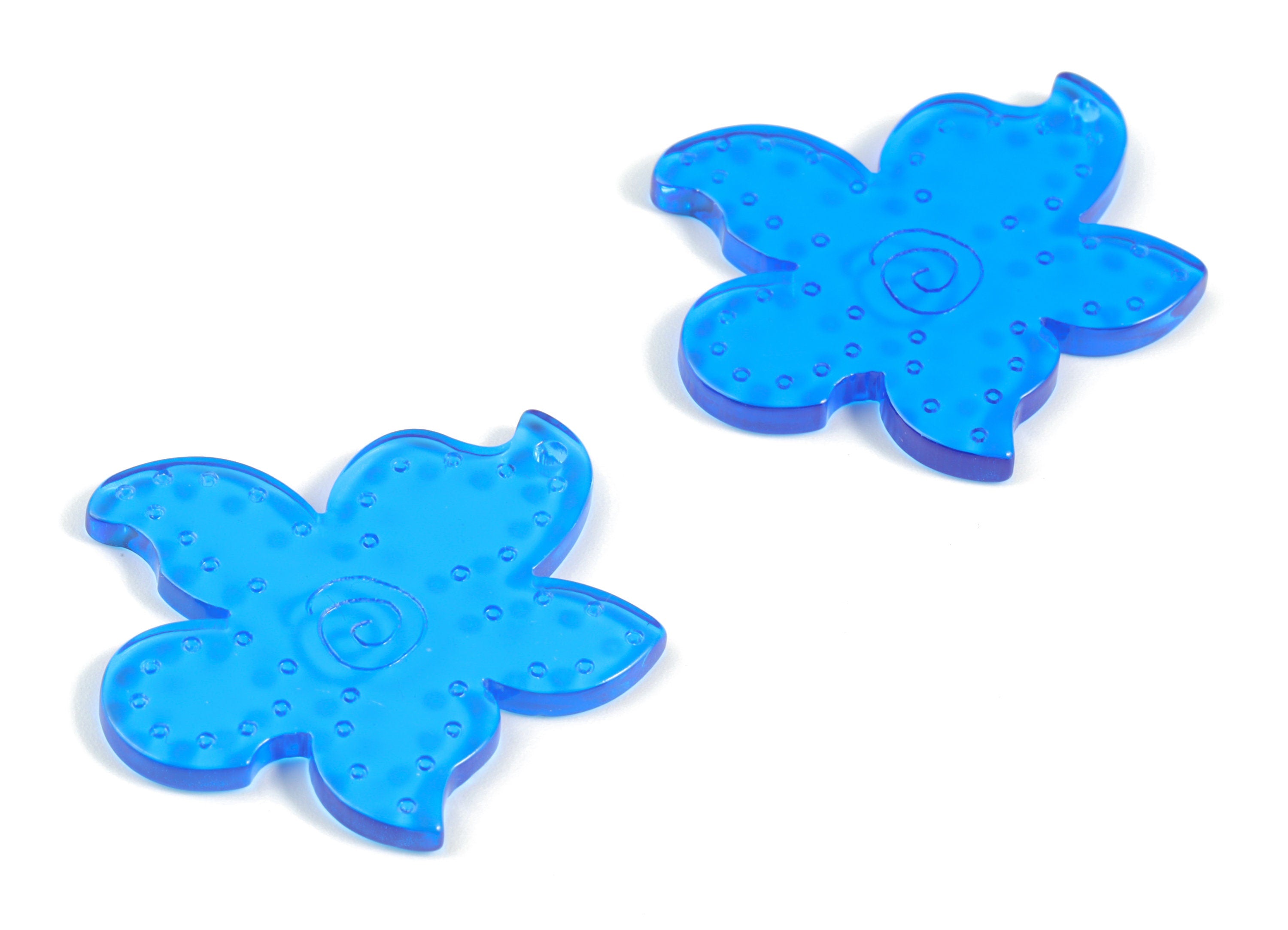 Bead door window curtain - Acrylic Blue Flower wind bell chimes - Circle Earring Charms - Color Code:A464- 37.88x34.31x2.54mm - AC2133-A464 - DOMEDBAZAAR