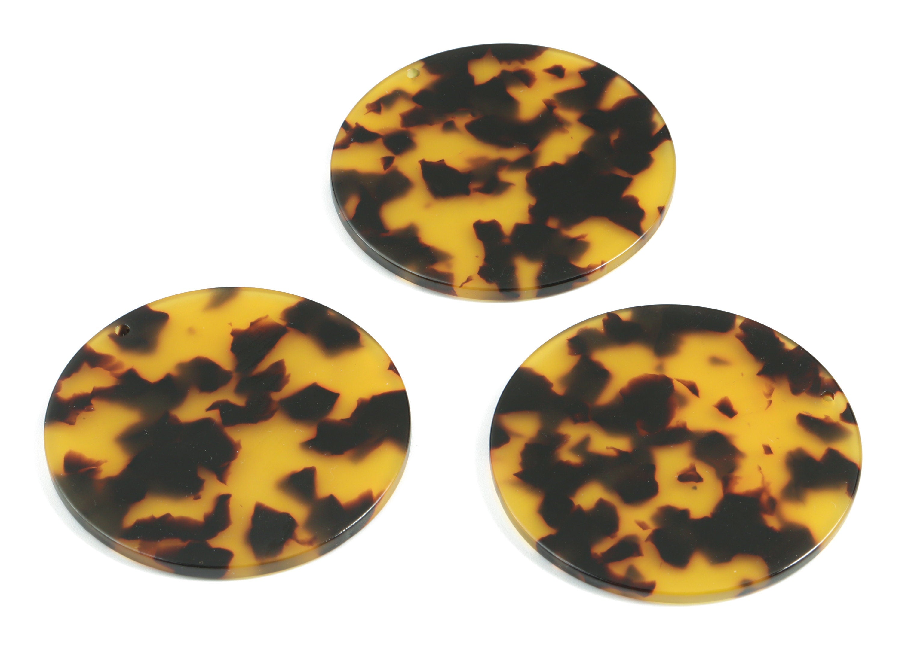 Acetate Round Charms - Tortoise Shell Earring - Round Pendant - Jewelry Making Supplies - Color Code: A02 - 47.6x47.6x2.5mm - AC2146-A02 - DOMEDBAZAAR
