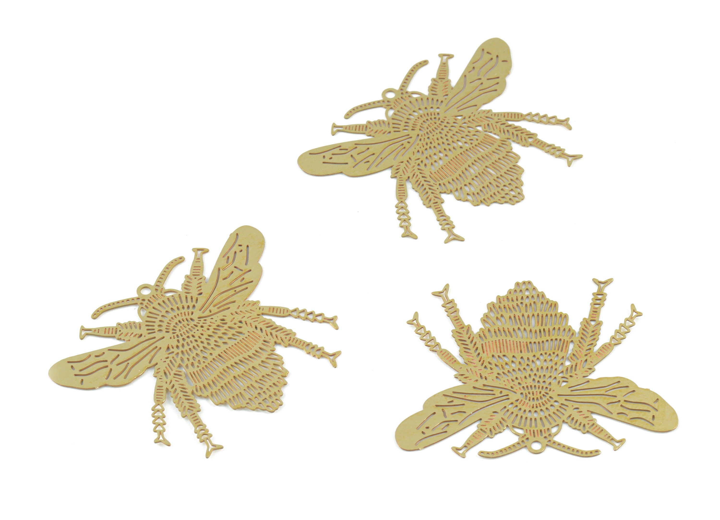 Brass Fly Earring Charms - Raw Brass Fly Pendant - Earring Findings - Jewelry Supplies - 36.01x28.23x0.27mm - JJB6488 - DOMEDBAZAAR