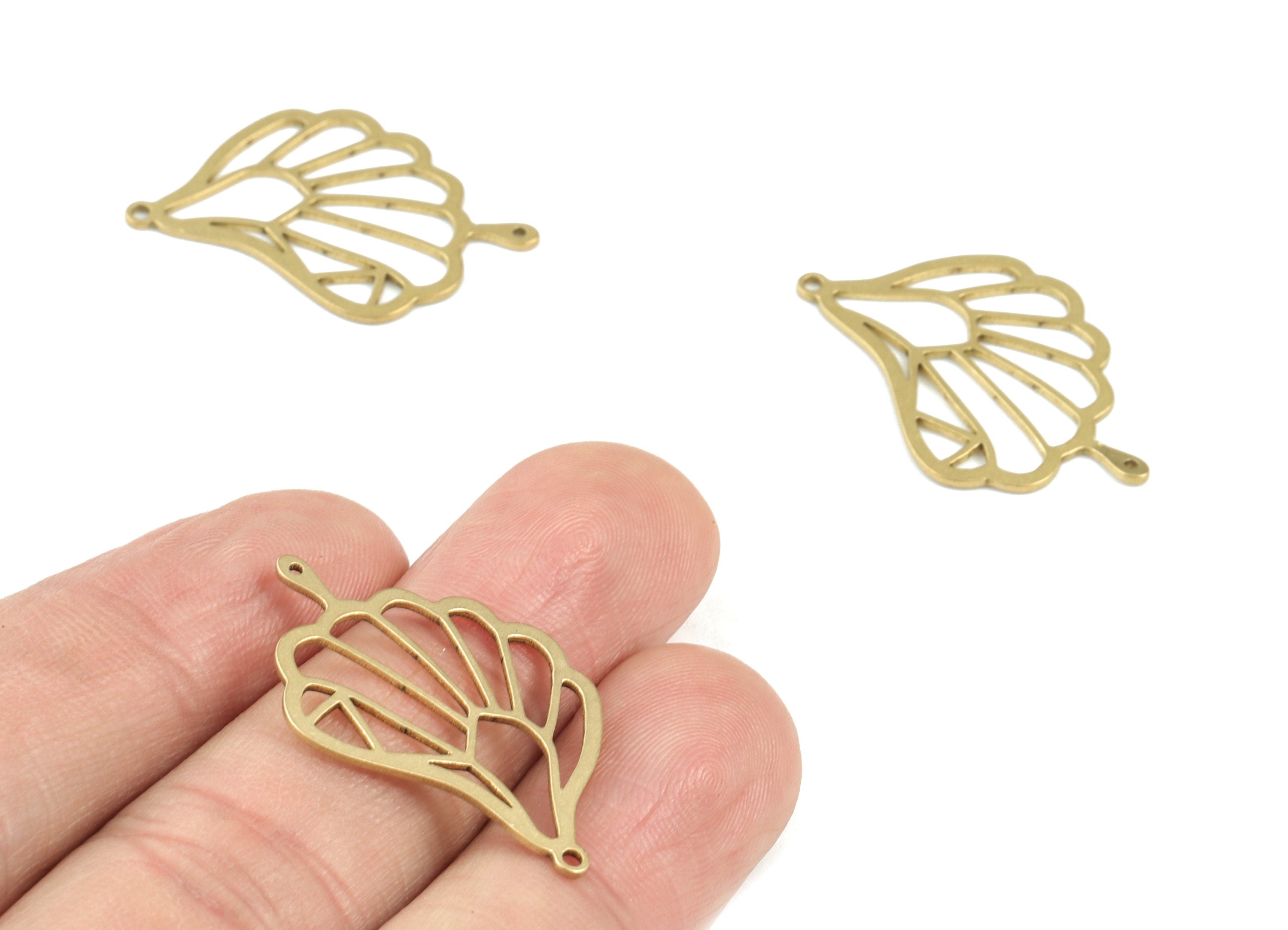 Brass Peacock Earring Connector - Raw Brass Peacock Charms - Jewelry Supplies - 30x17x0.8mm - PPM3478 - DOMEDBAZAAR