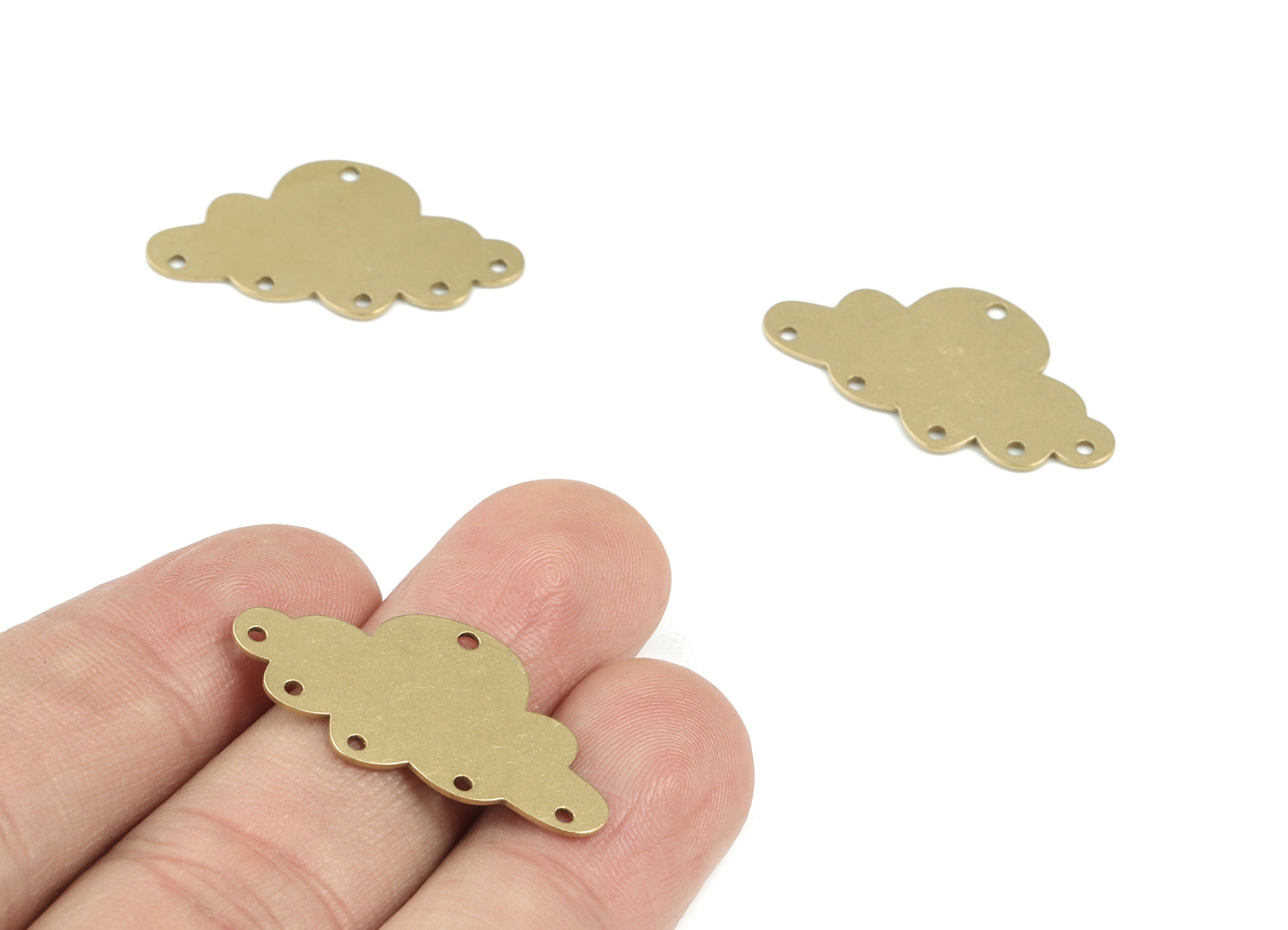 Personalized stamping blank - Brass Cloud Earring Connector - Raw Brass Cloud Charms - Jewelry Supplies - 30x17x0.6mm - PPM3461 - DOMEDBAZAAR