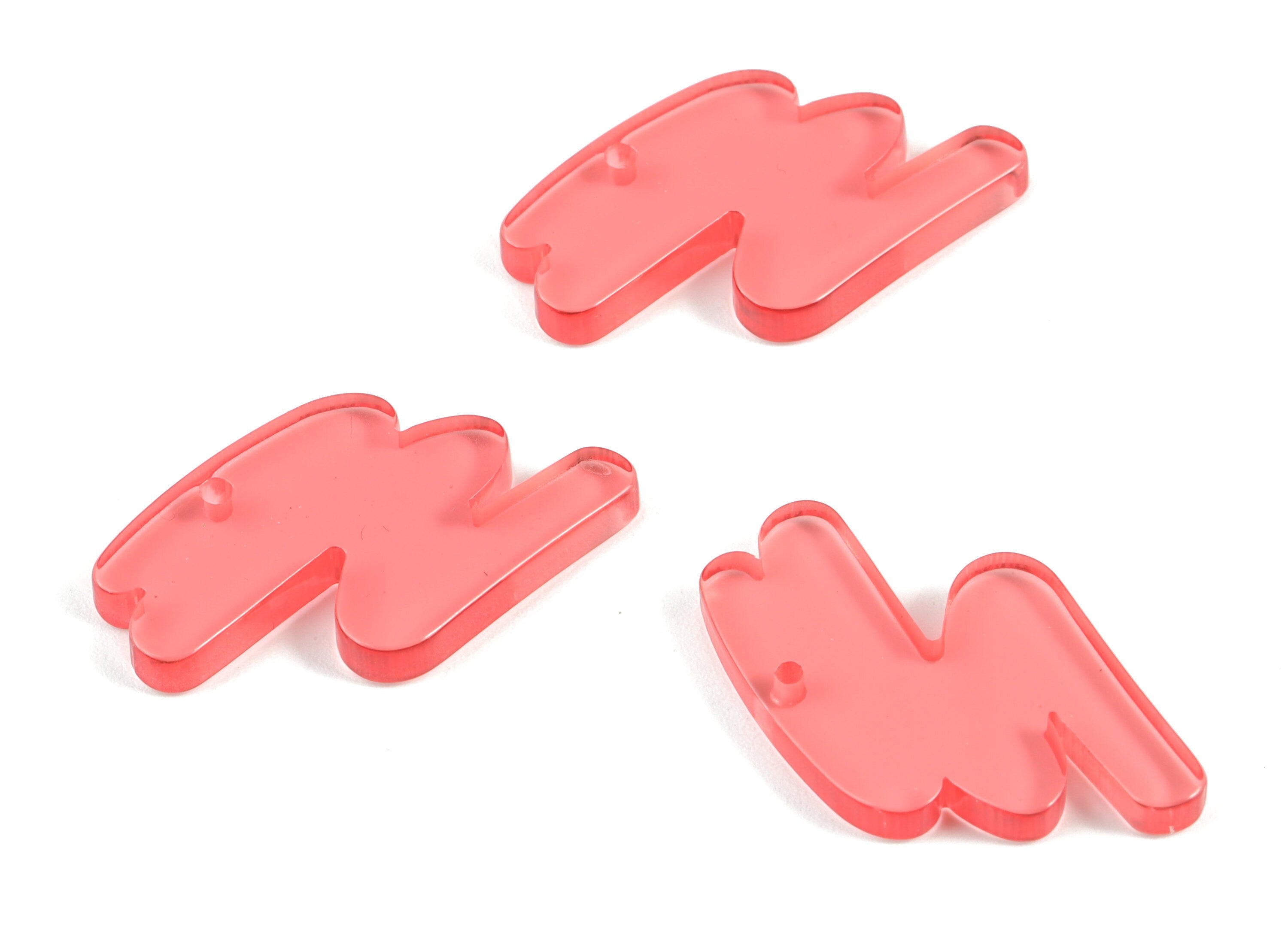 Acrylic Scribble Red Earring Charms - Acrylic Red Scribble Charms - Jewelry Supplies - Color Code:A465- 29.61x19.13x3.13mm - AC2138-A465 - DOMEDBAZAAR