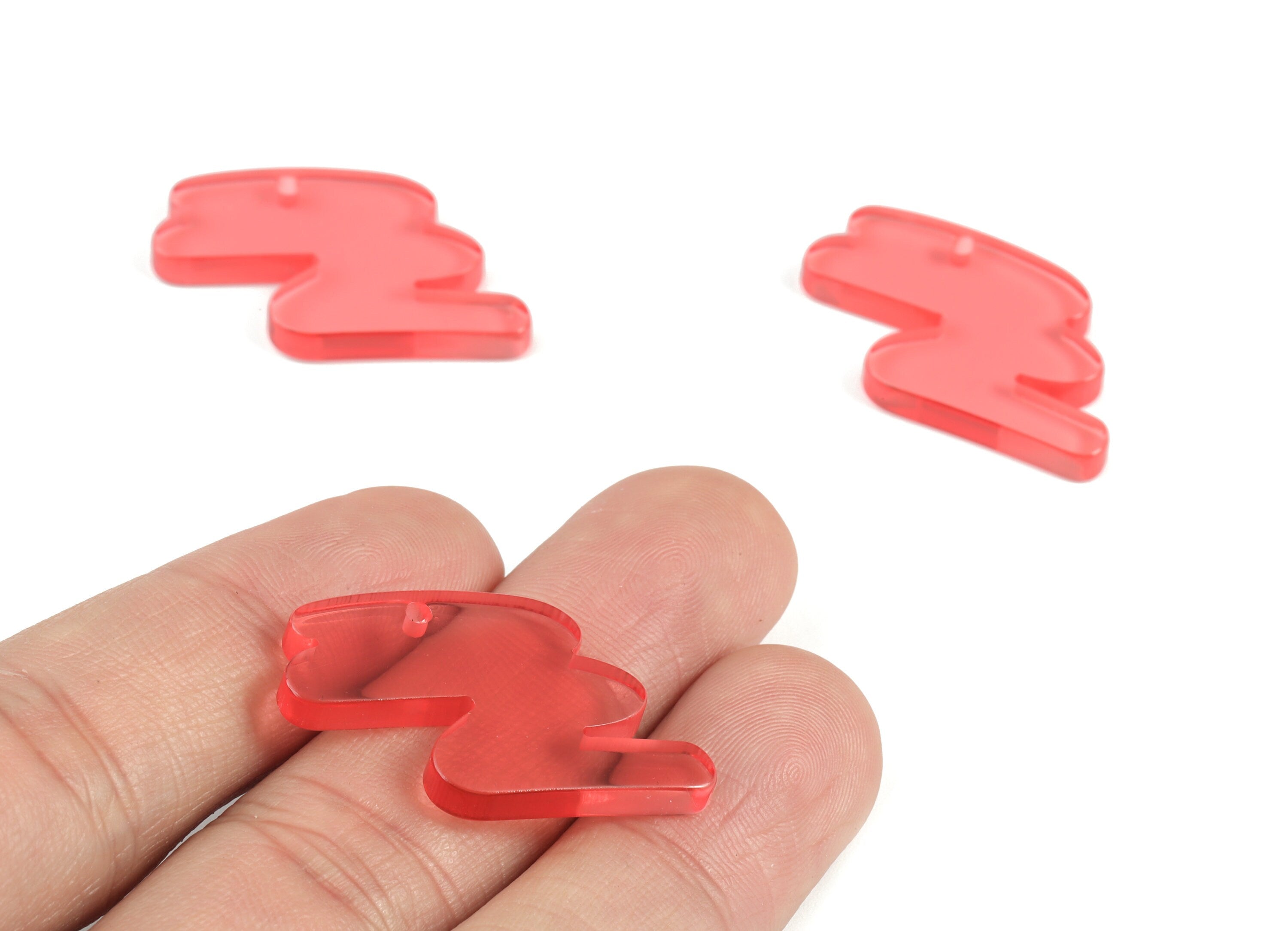 Acrylic Scribble Red Earring Charms - Acrylic Red Scribble Charms - Jewelry Supplies - Color Code:A465- 29.61x19.13x3.13mm - AC2138-A465 - DOMEDBAZAAR