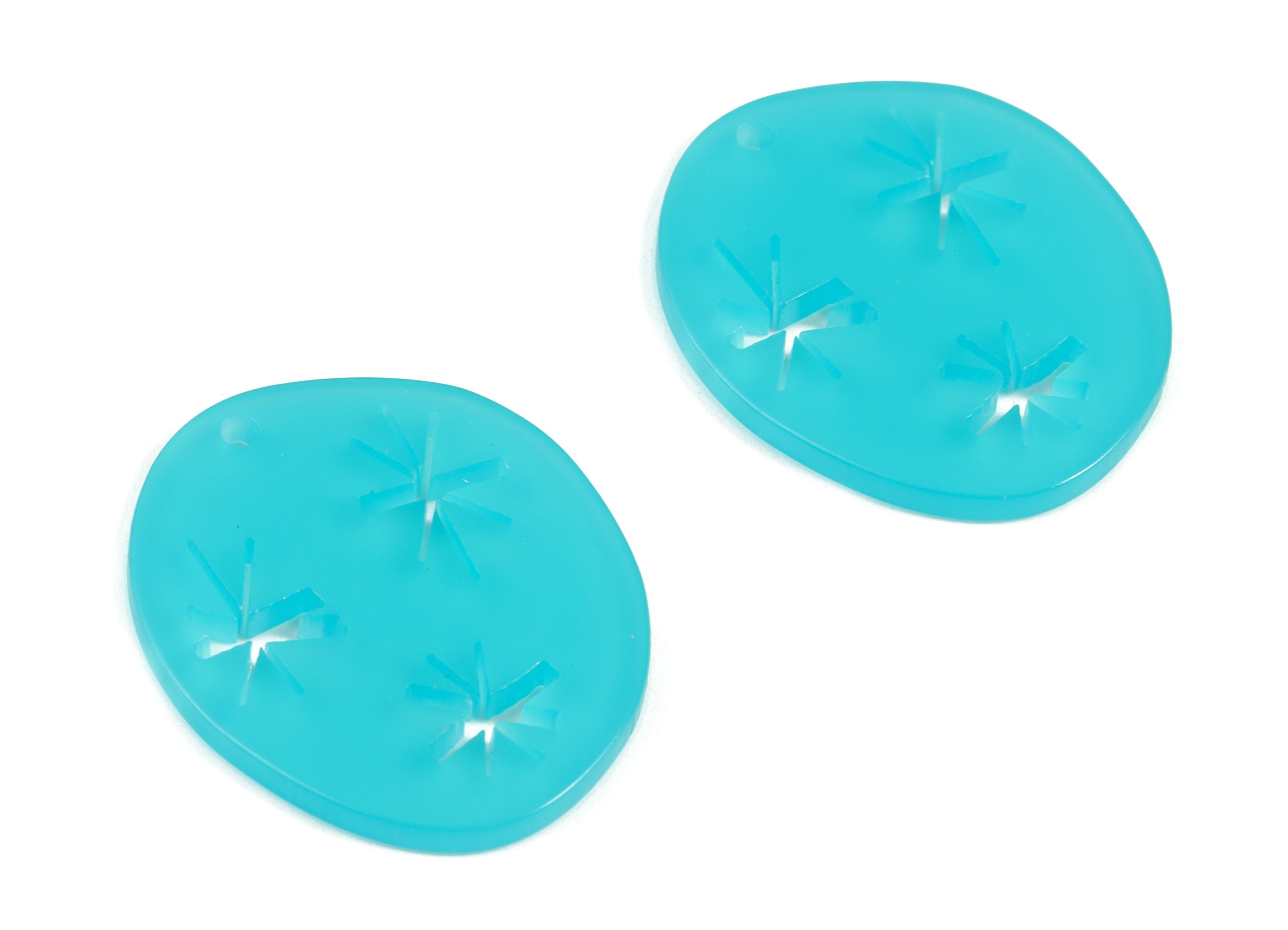 Bead door window curtain - Acrylic Snowflake Round Aqua wind bell chimes - Round Earring Charms - Color Code:A531- 29x24x3mm - AC2131-A531 - DOMEDBAZAAR