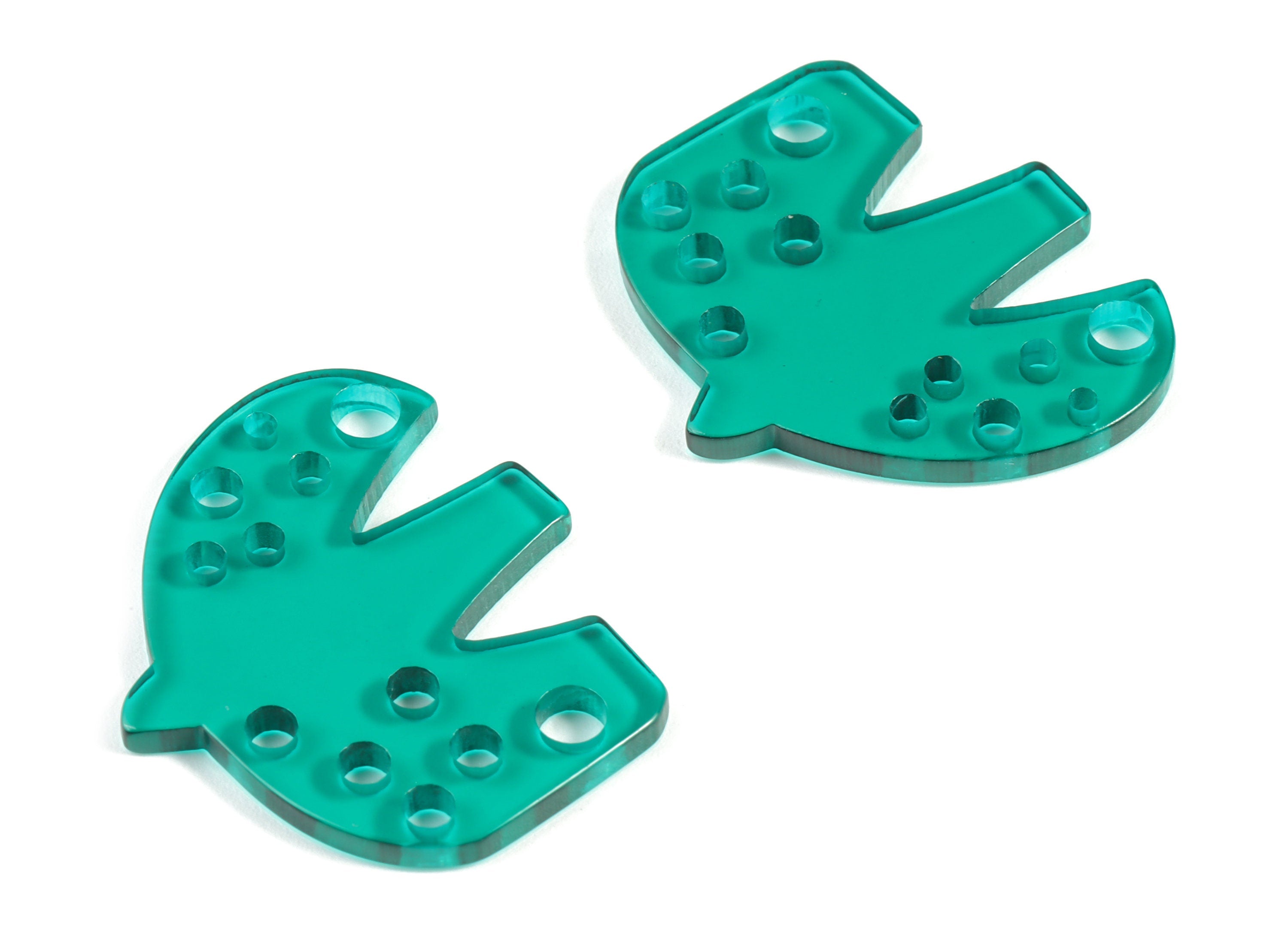 Acrylic Bird Earring Connector - Acrylic Green Bird Earring Charms - Jewelry Supplies - Color Code:A463- 33.91x29.84x2.21mm - AC2140-A463 - DOMEDBAZAAR