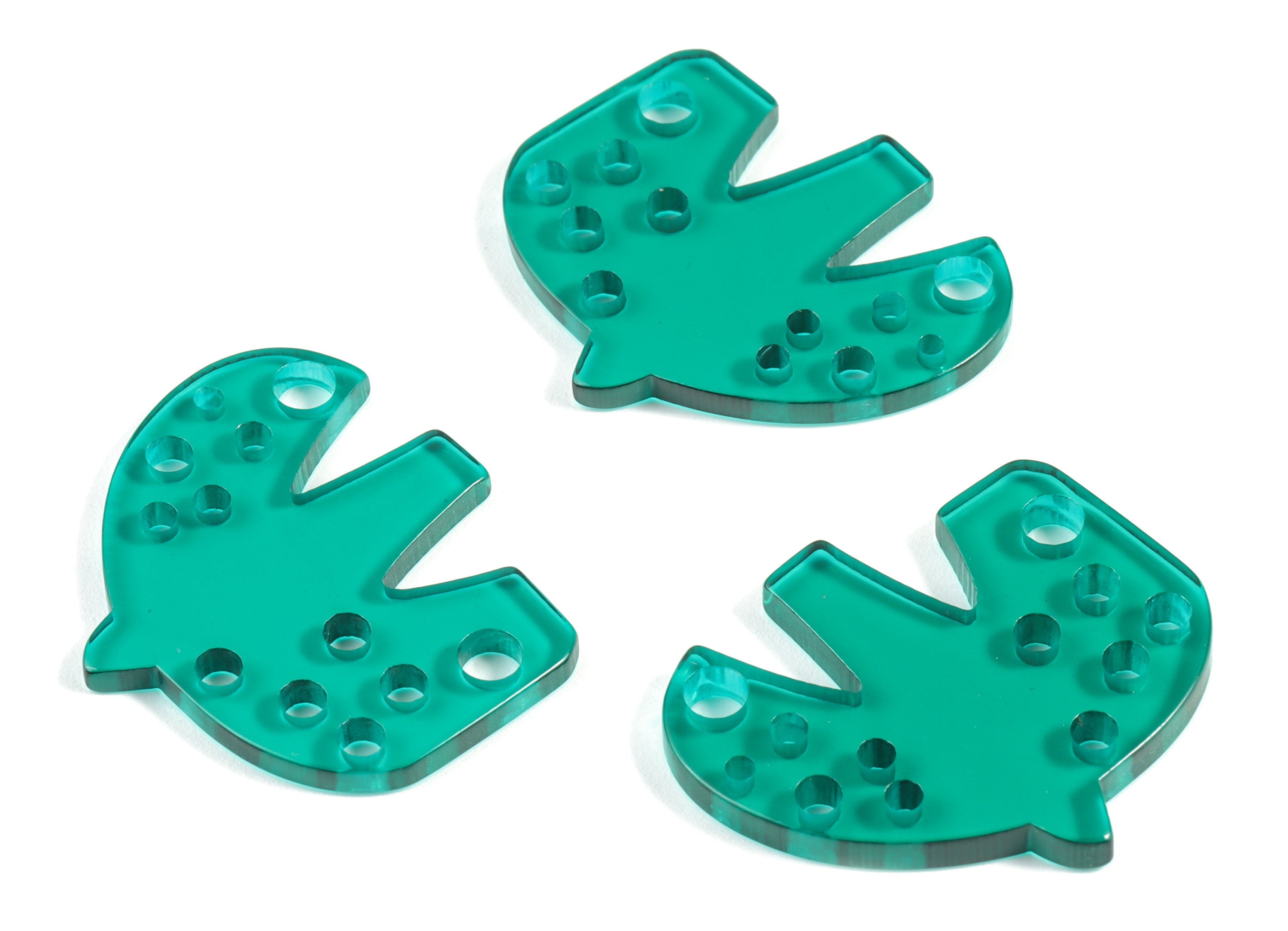 Acrylic Bird Earring Connector - Acrylic Green Bird Earring Charms - Jewelry Supplies - Color Code:A463- 33.91x29.84x2.21mm - AC2140-A463 - DOMEDBAZAAR